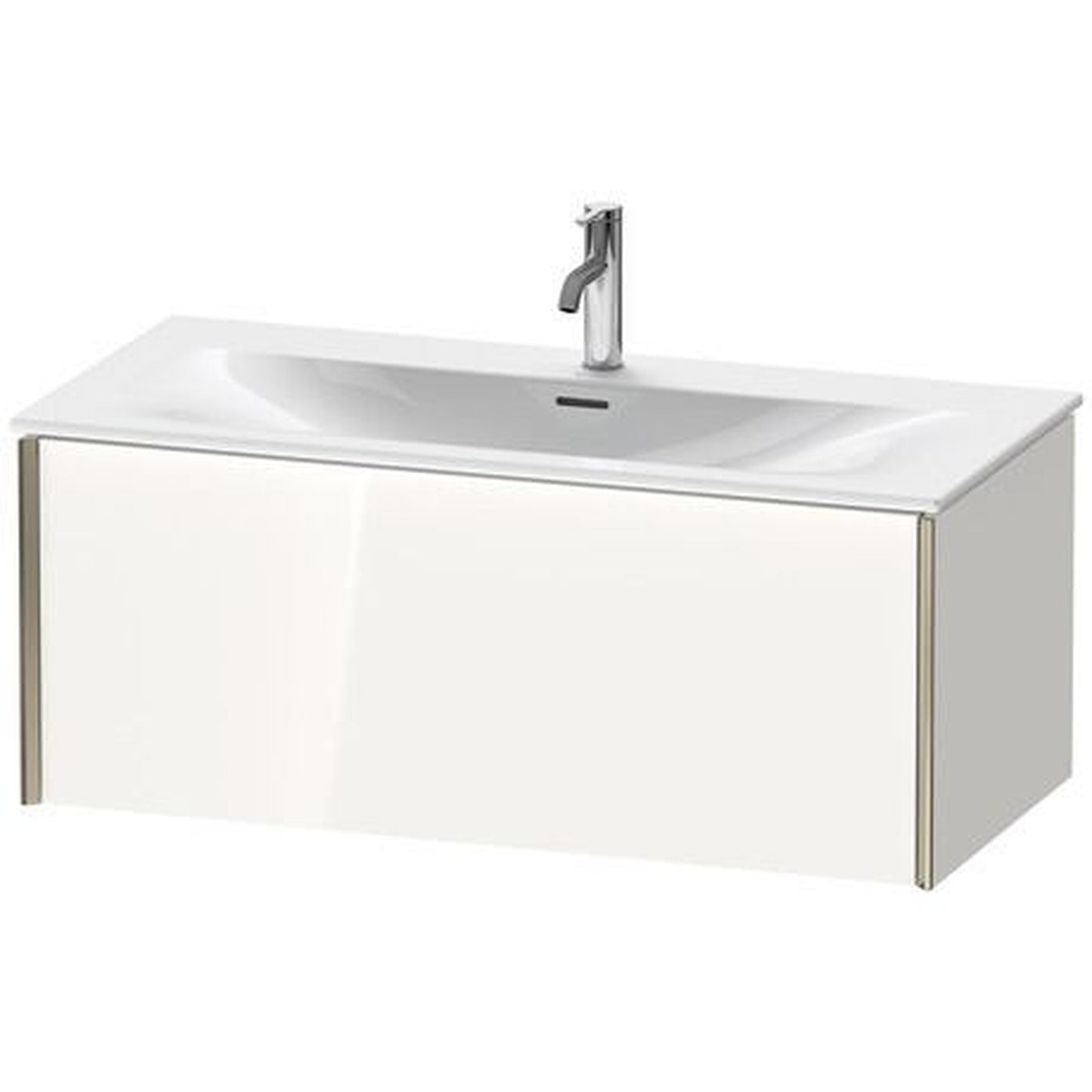 Duravit Xviu 40" x 16" x 19" One Drawer Wall-Mount Vanity Unit, White High Gloss (XV40350B122)