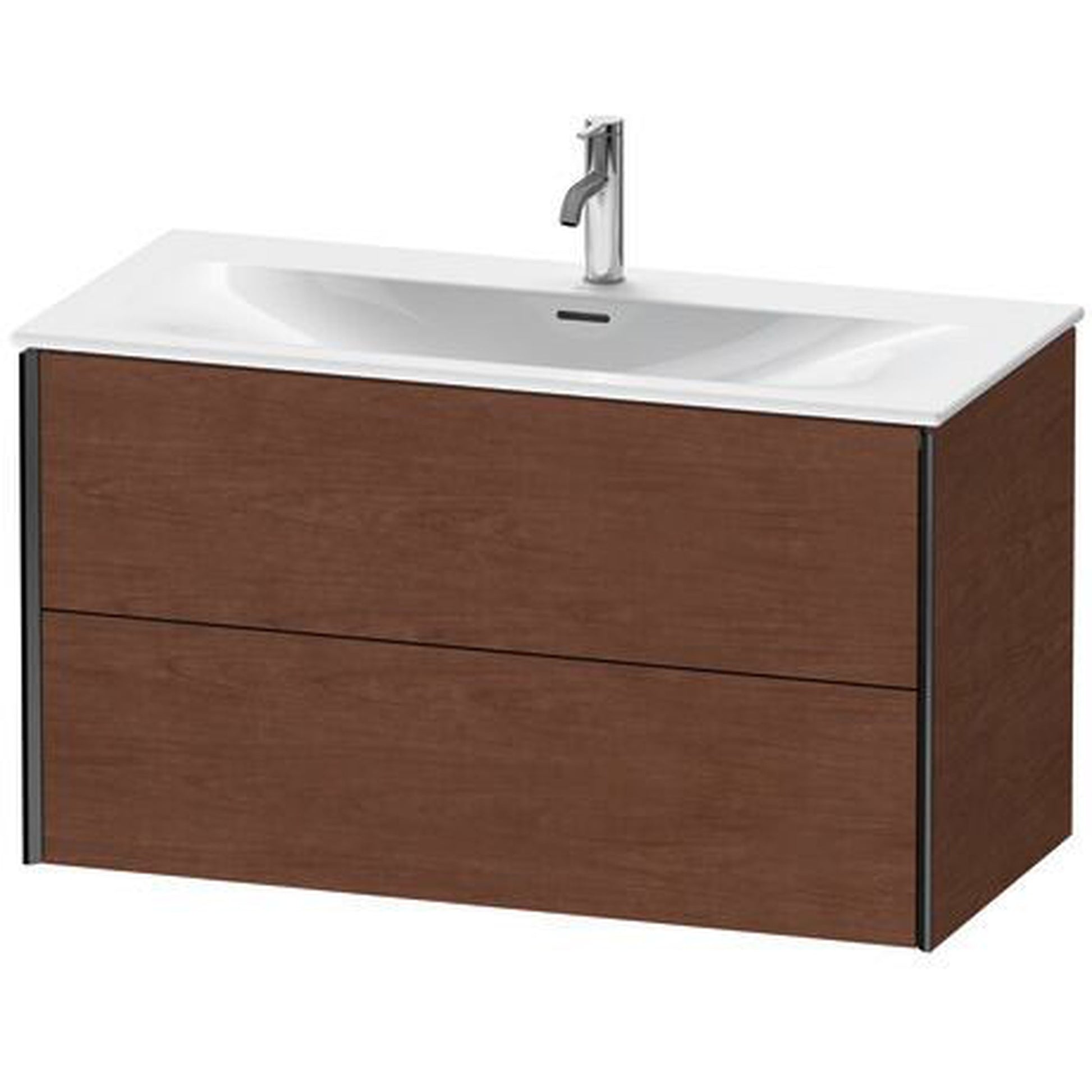 Duravit Xviu 40" x 22" x 19" Two Drawer Wall-Mount Vanity Unit, American Walnut (XV41350B213)