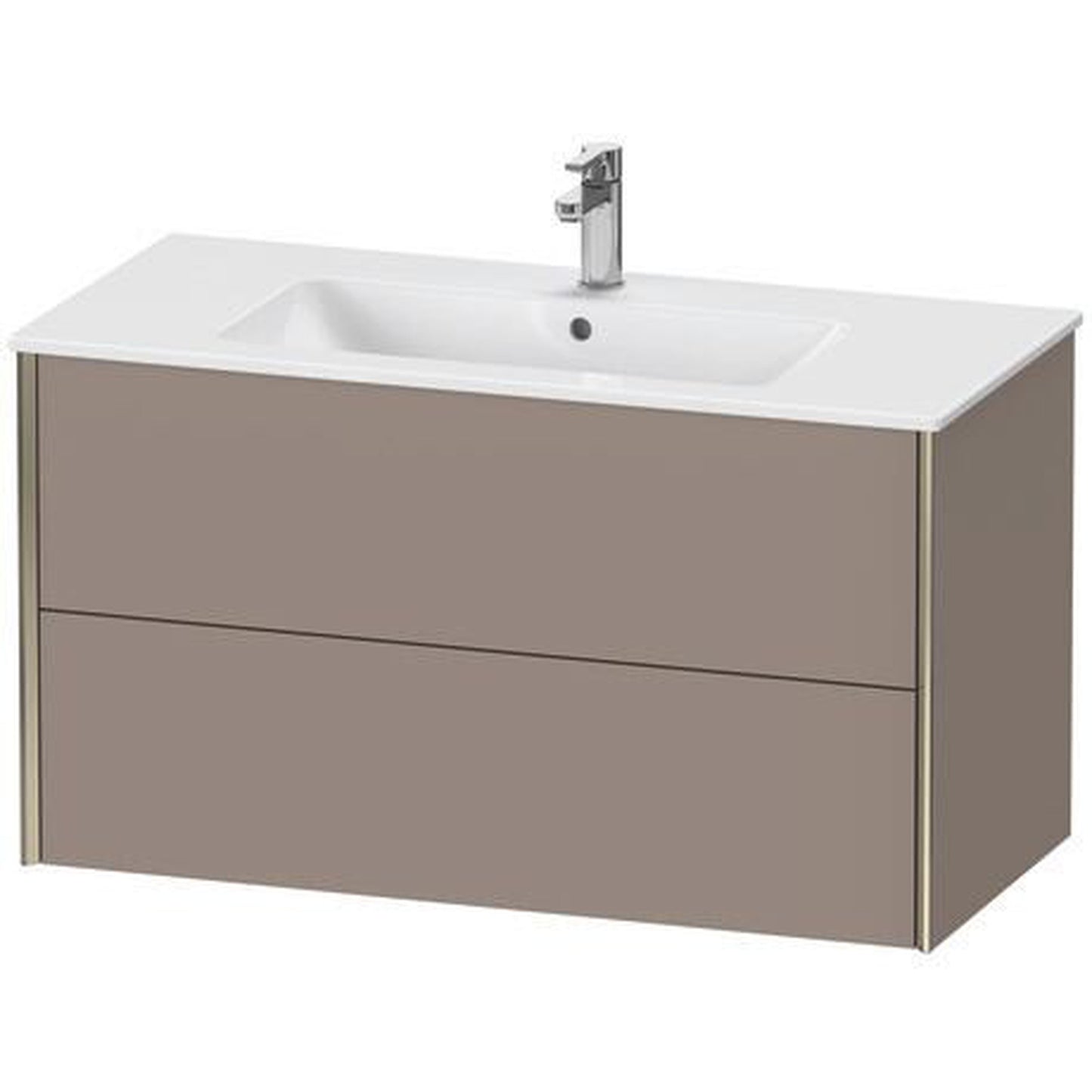 Duravit Xviu 40" x 22" x 19" Two Drawer Wall-Mount Vanity Unit, Basalt Matt (XV41270B143)