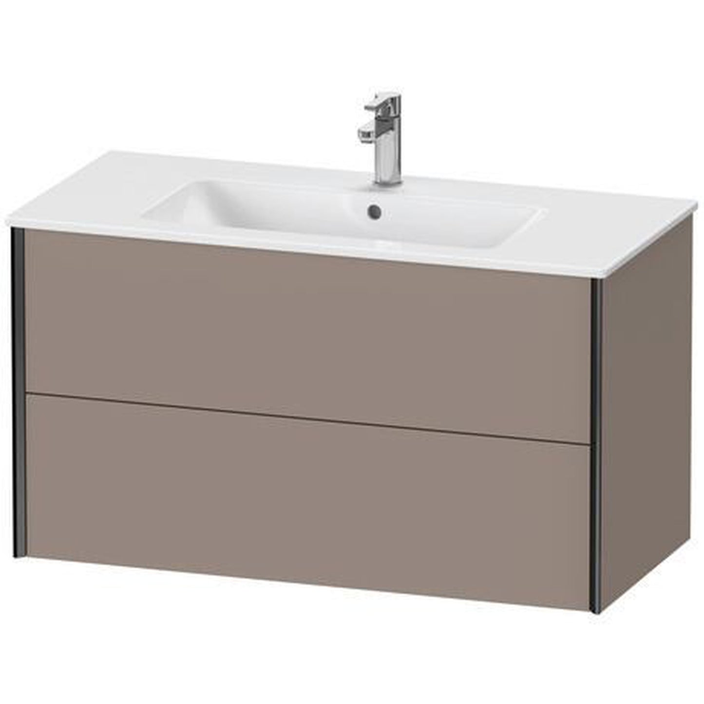 Duravit Xviu 40" x 22" x 19" Two Drawer Wall-Mount Vanity Unit, Basalt Matt (XV41270B243)