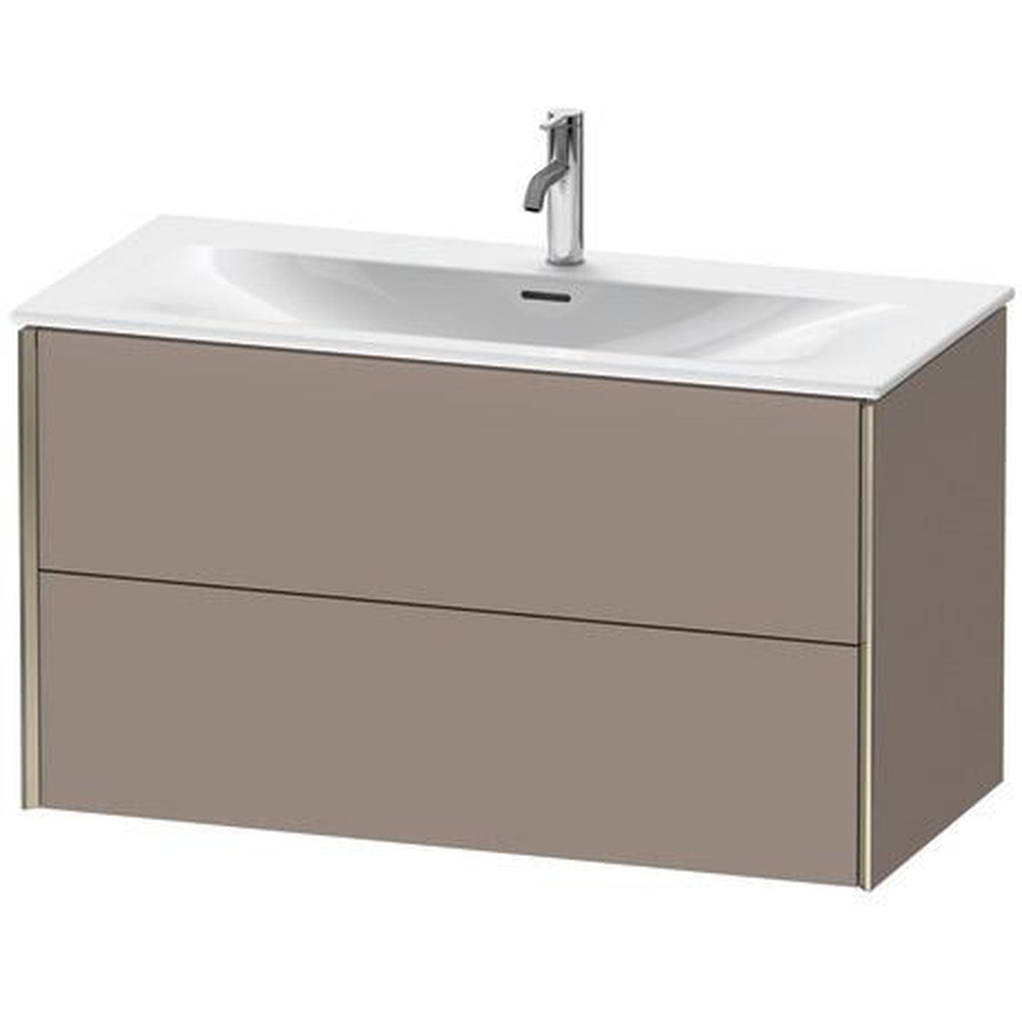 Duravit Xviu 40" x 22" x 19" Two Drawer Wall-Mount Vanity Unit, Basalt Matt (XV41350B143)