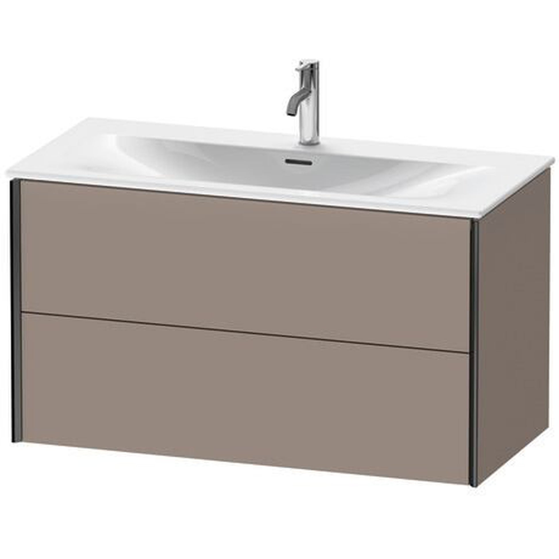 Duravit Xviu 40" x 22" x 19" Two Drawer Wall-Mount Vanity Unit, Basalt Matt (XV41350B243)