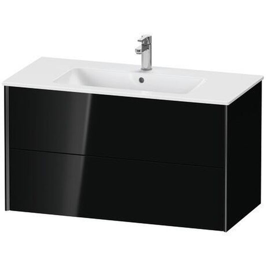 Duravit Xviu 40" x 22" x 19" Two Drawer Wall-Mount Vanity Unit, Black High Gloss Lacquer (XV41270B240)