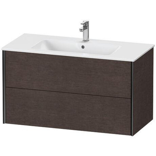 Duravit Xviu 40" x 22" x 19" Two Drawer Wall-Mount Vanity Unit, Brushed Dark Oak Real Wood Veneer (XV41270B272)