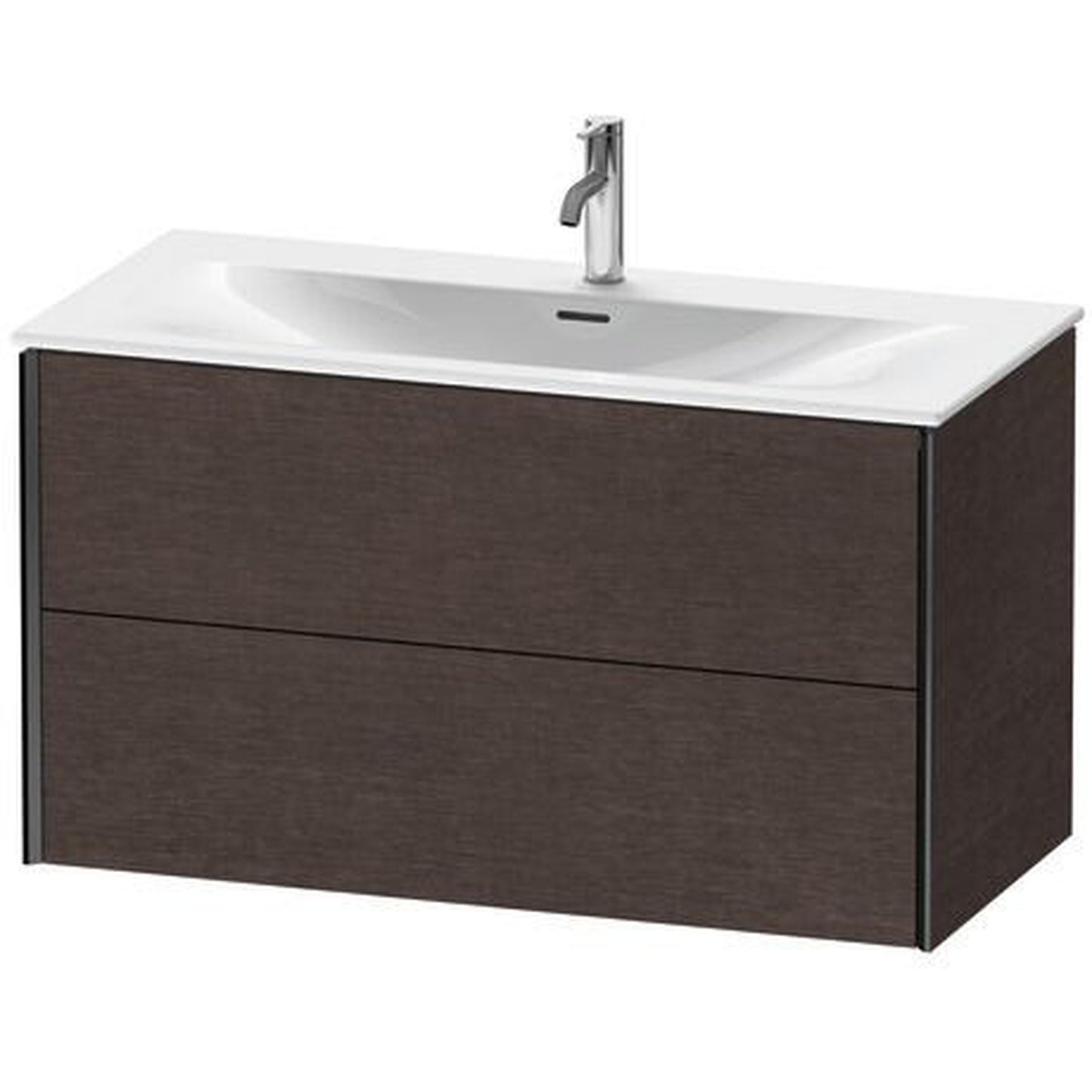 Duravit Xviu 40" x 22" x 19" Two Drawer Wall-Mount Vanity Unit, Brushed Dark Oak Real Wood Veneer (XV41350B272)