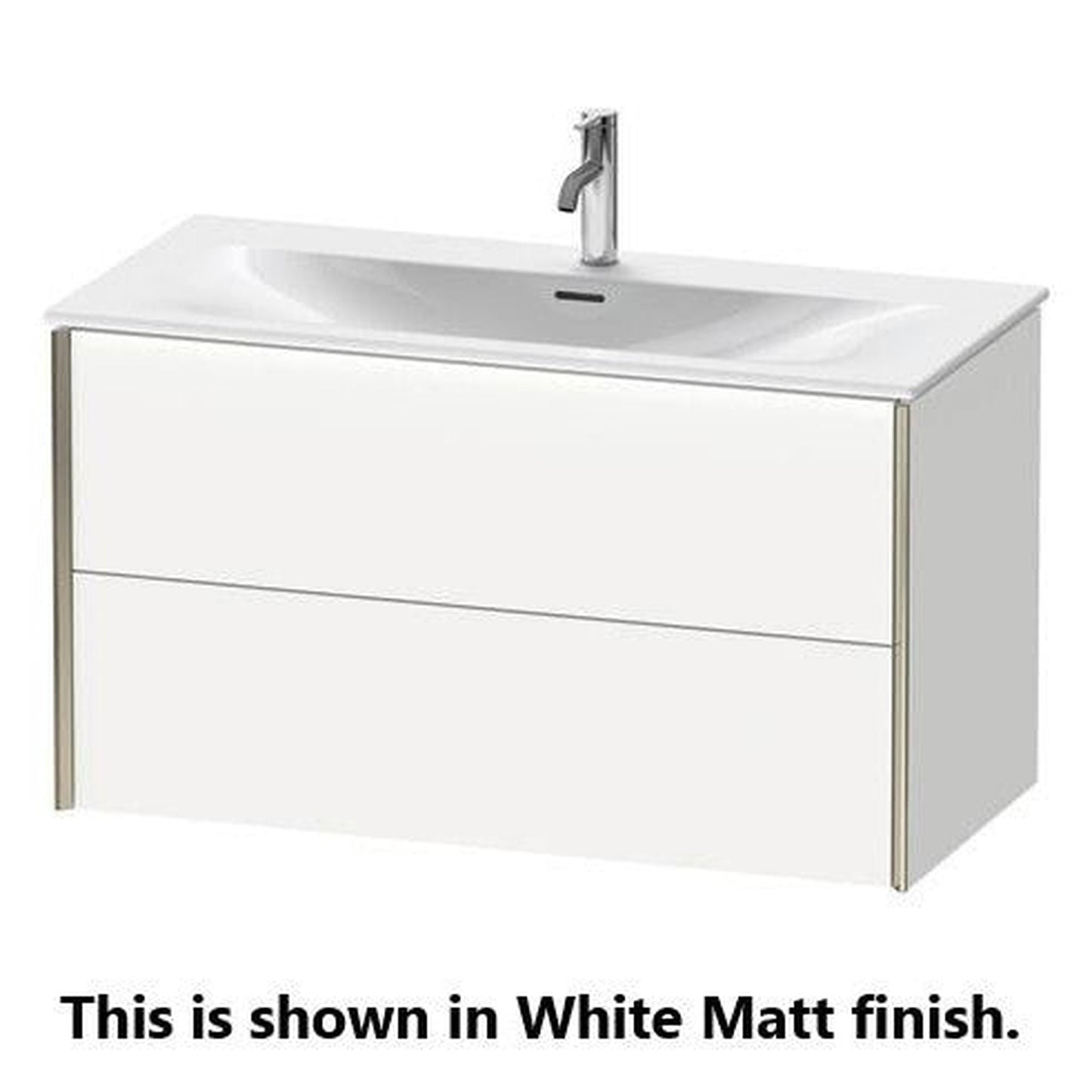Duravit Xviu 40" x 22" x 19" Two Drawer Wall-Mount Vanity Unit, Brushed Walnut Real Wood Veneer (XV41350B169)