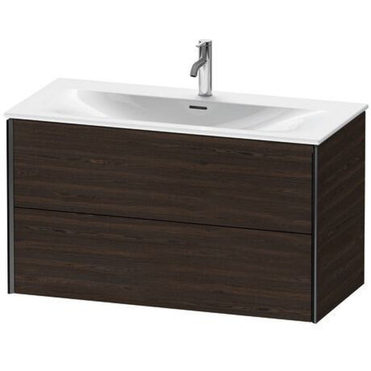 Duravit Xviu 40" x 22" x 19" Two Drawer Wall-Mount Vanity Unit, Brushed Walnut Real Wood Veneer (XV41350B269)