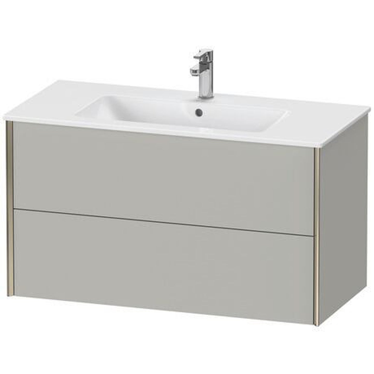 Duravit Xviu 40" x 22" x 19" Two Drawer Wall-Mount Vanity Unit, Concrete Grey Matt (XV41270B107)