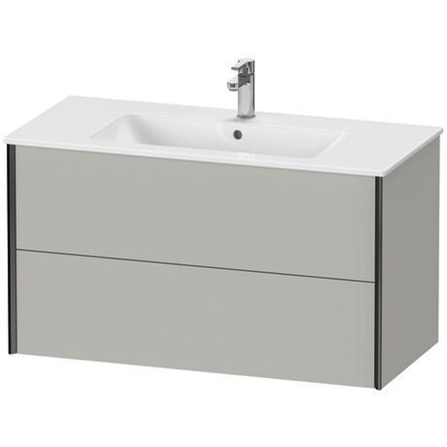 Duravit Xviu 40" x 22" x 19" Two Drawer Wall-Mount Vanity Unit, Concrete Grey Matt (XV41270B207)