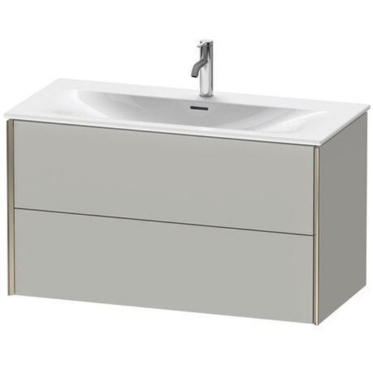 Duravit Xviu 40" x 22" x 19" Two Drawer Wall-Mount Vanity Unit, Concrete Grey Matt (XV41350B107)