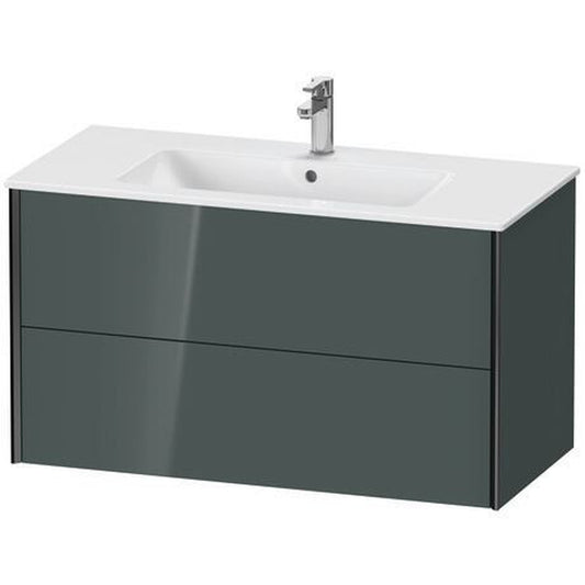 Duravit Xviu 40" x 22" x 19" Two Drawer Wall-Mount Vanity Unit, Dolomiti Grey High Gloss Lacquer (XV41270B238)