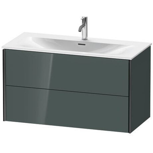 Duravit Xviu 40" x 22" x 19" Two Drawer Wall-Mount Vanity Unit, Dolomiti Grey High Gloss Lacquer (XV41350B238)