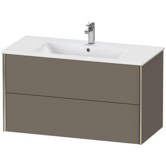 Duravit Xviu 40" x 22" x 19" Two Drawer Wall-Mount Vanity Unit, Flannel Grey Satin Matt Lacquer (XV41270B190)