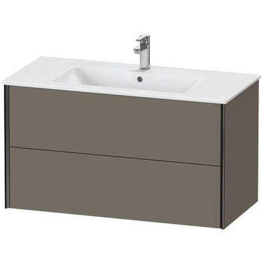 Duravit Xviu 40" x 22" x 19" Two Drawer Wall-Mount Vanity Unit, Flannel Grey Satin Matt Lacquer (XV41270B290)