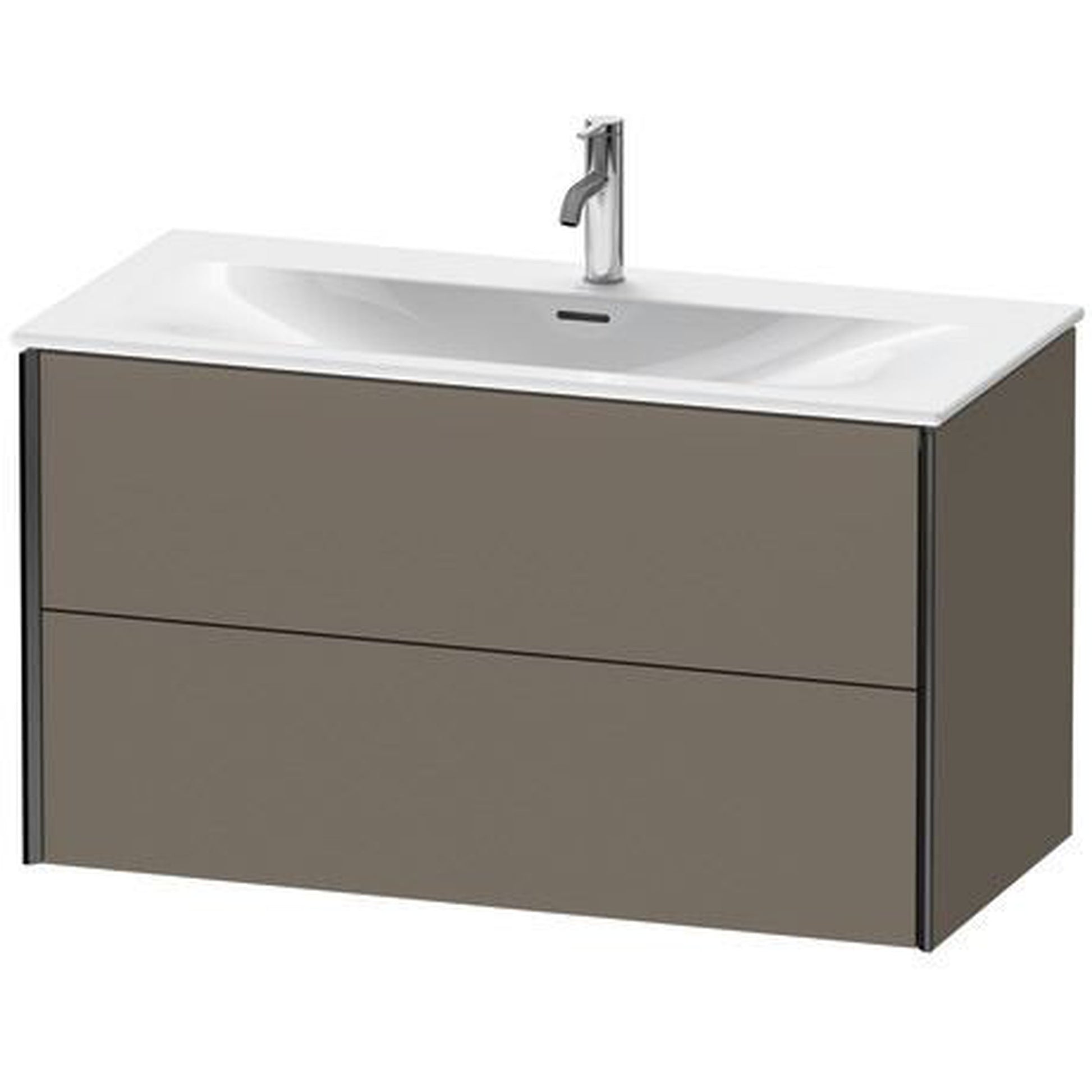 Duravit Xviu 40" x 22" x 19" Two Drawer Wall-Mount Vanity Unit, Flannel Grey Satin Matt Lacquer (XV41350B290)