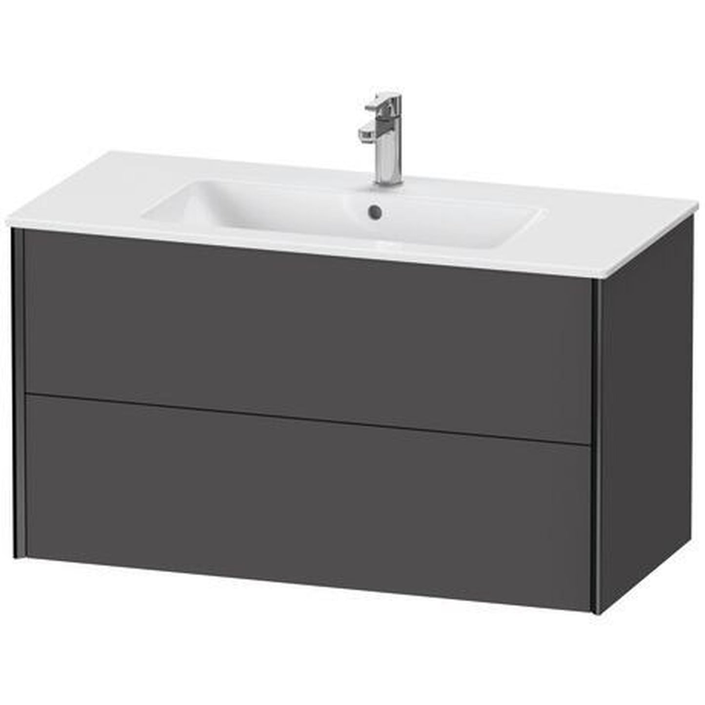 Duravit Xviu 40" x 22" x 19" Two Drawer Wall-Mount Vanity Unit, Graphite Matt (XV41270B249)