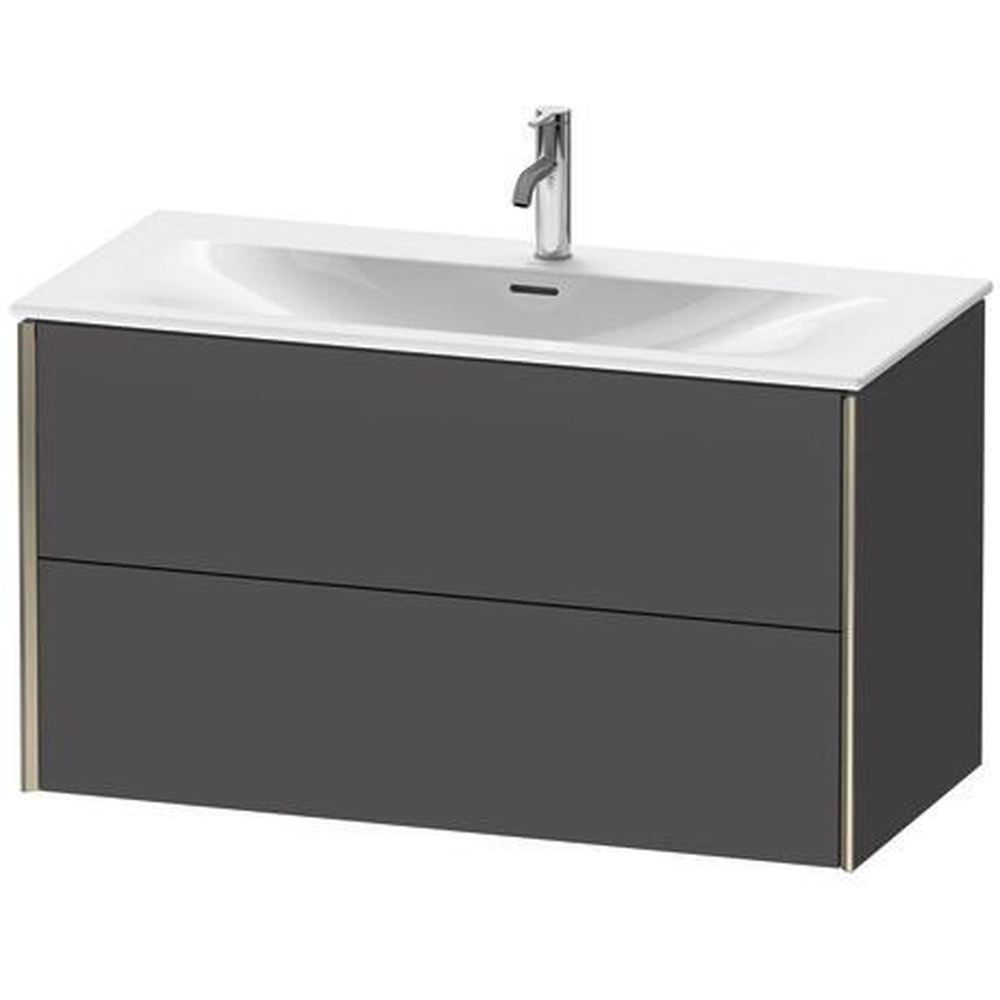 Duravit Xviu 40" x 22" x 19" Two Drawer Wall-Mount Vanity Unit, Graphite Matt (XV41350B149)