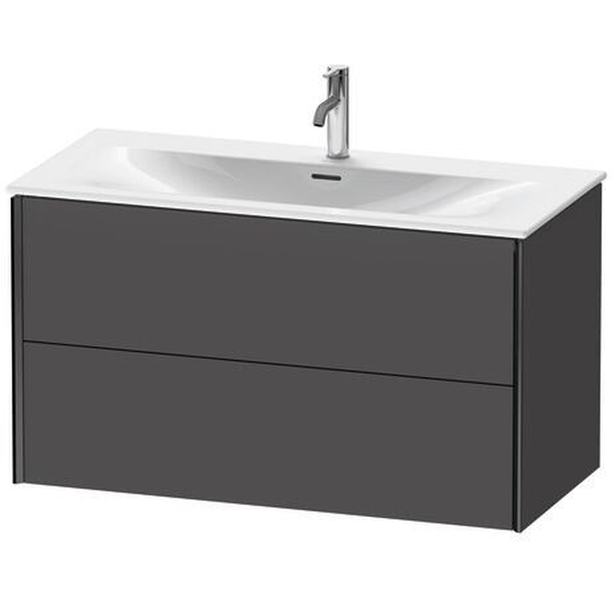 Duravit Xviu 40" x 22" x 19" Two Drawer Wall-Mount Vanity Unit, Graphite Matt (XV41350B249)