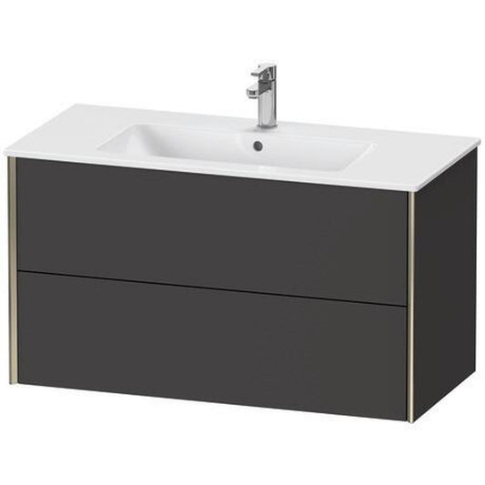 Duravit Xviu 40" x 22" x 19" Two Drawer Wall-Mount Vanity Unit, Graphite Super Matt (XV41270B180)