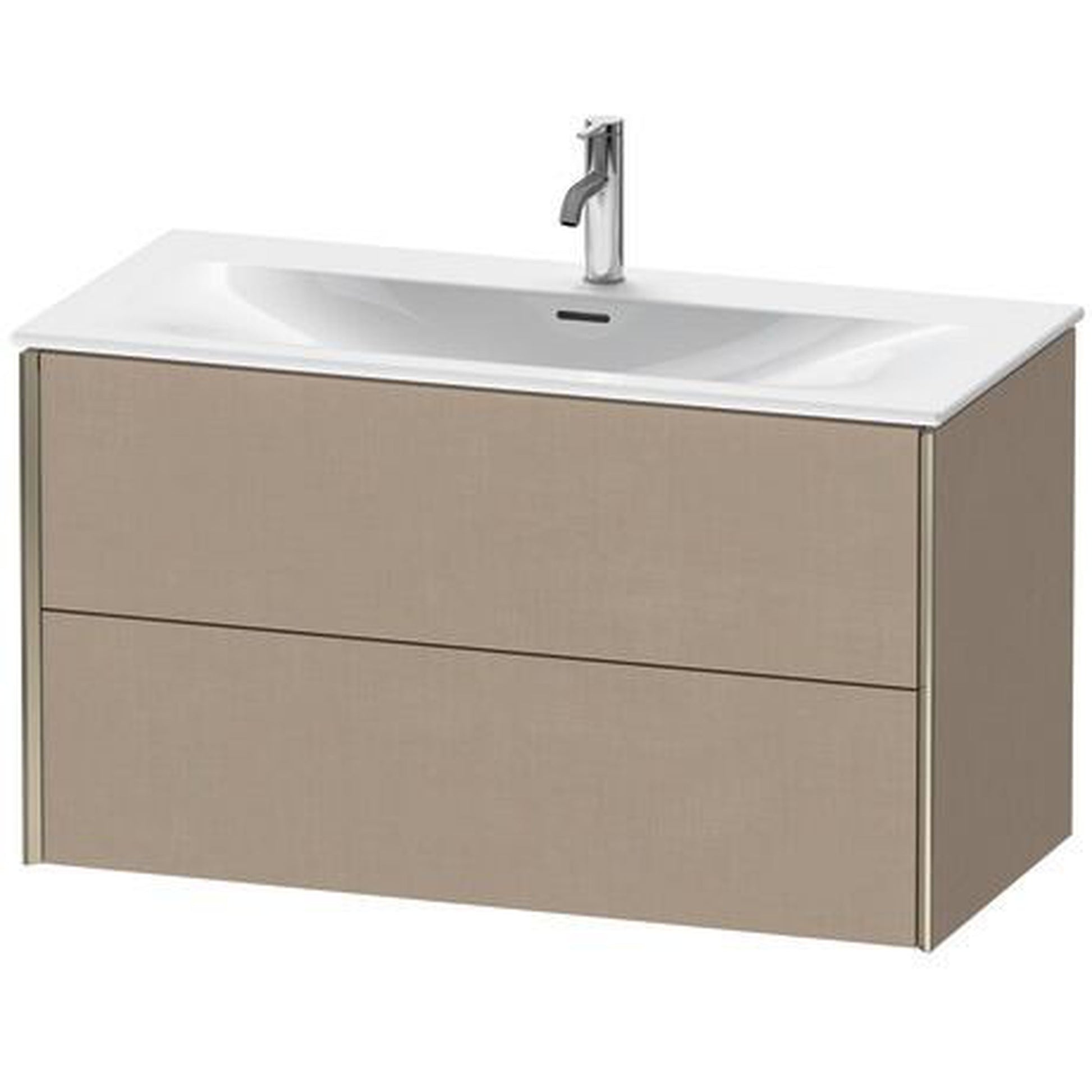 Duravit Xviu 40" x 22" x 19" Two Drawer Wall-Mount Vanity Unit, Linen (XV41350B175)