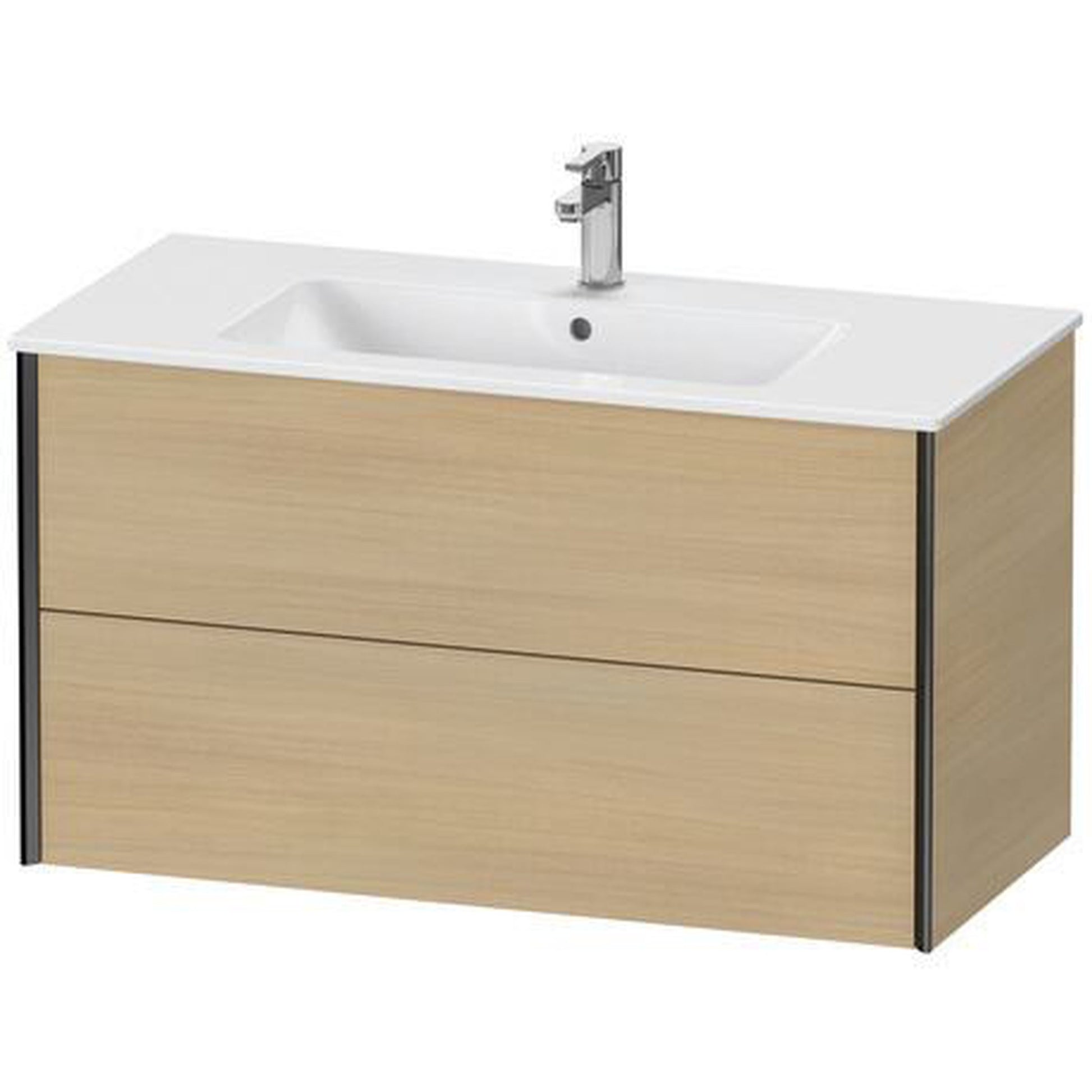 Duravit Xviu 40" x 22" x 19" Two Drawer Wall-Mount Vanity Unit, Mediterreanean Oak Real Wood Veneer (XV41270B271)