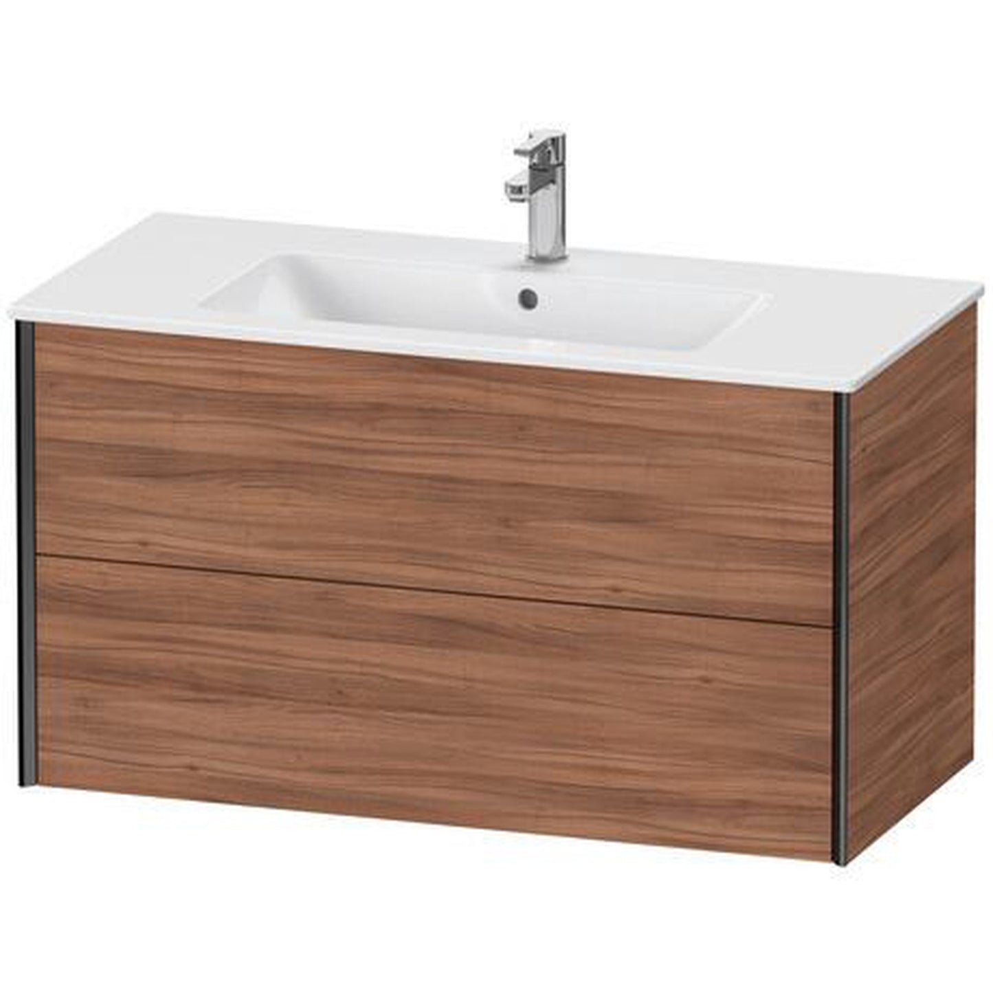 Duravit Xviu 40" x 22" x 19" Two Drawer Wall-Mount Vanity Unit, Natural Walnut (XV41270B279)