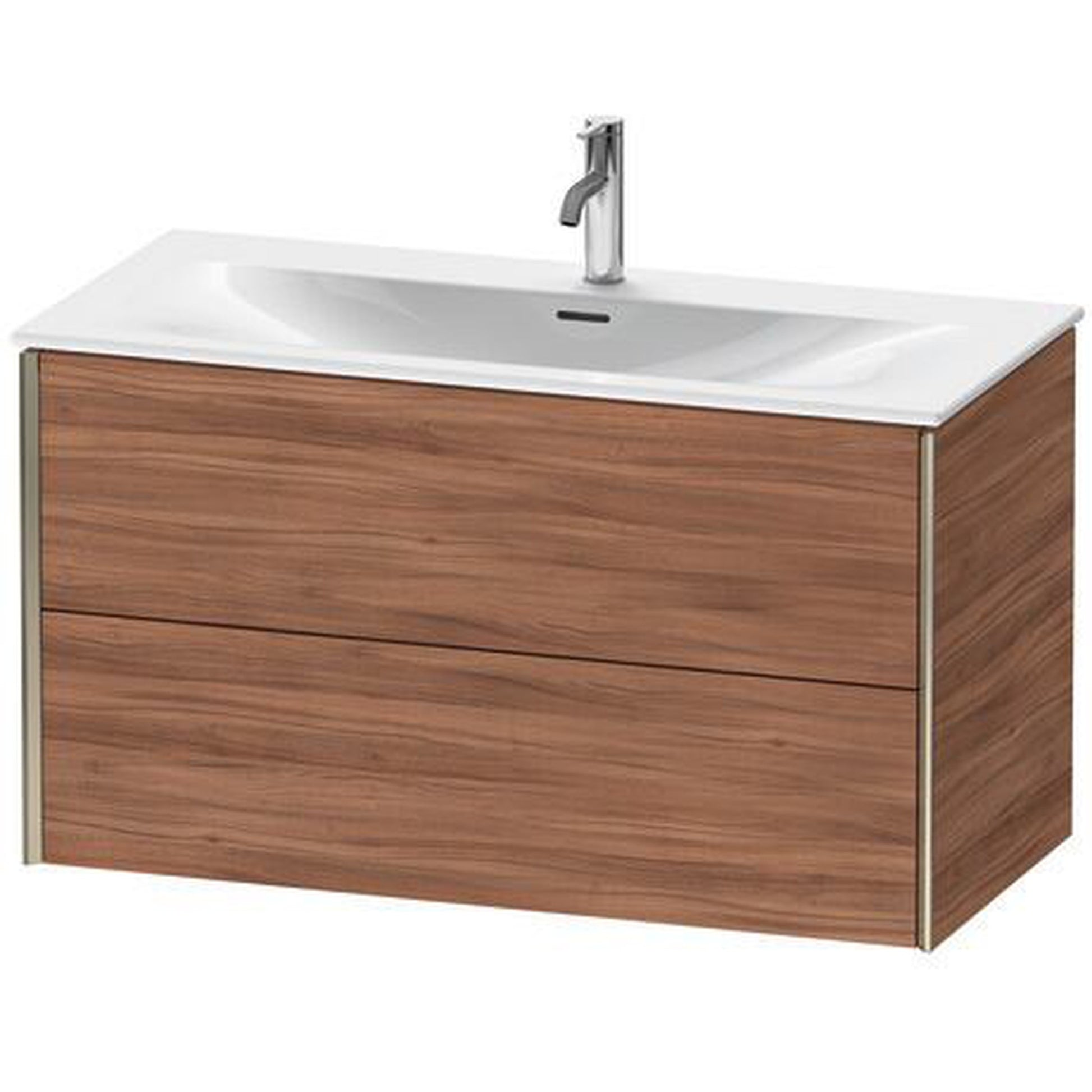 Duravit Xviu 40" x 22" x 19" Two Drawer Wall-Mount Vanity Unit, Natural Walnut (XV41350B179)