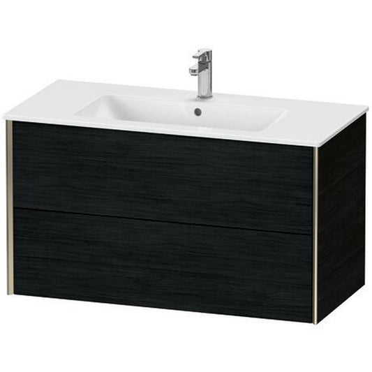 Duravit Xviu 40" x 22" x 19" Two Drawer Wall-Mount Vanity Unit, Oak Black (XV41270B116)