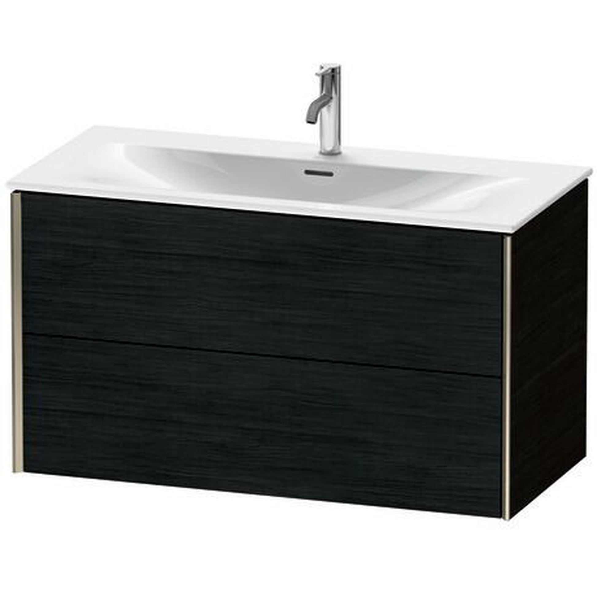 Duravit Xviu 40" x 22" x 19" Two Drawer Wall-Mount Vanity Unit, Oak Black (XV41350B116)