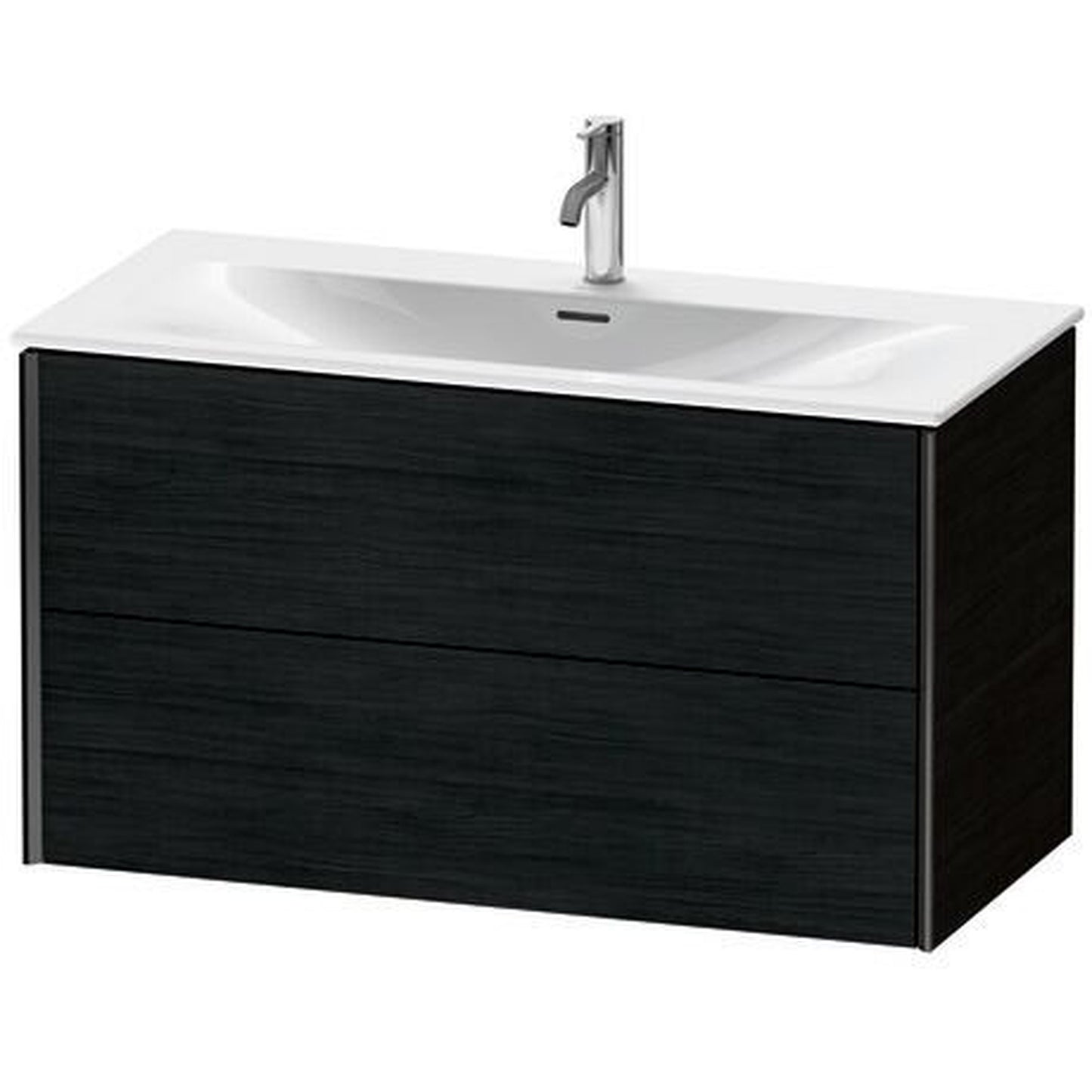 Duravit Xviu 40" x 22" x 19" Two Drawer Wall-Mount Vanity Unit, Oak Black (XV41350B216)