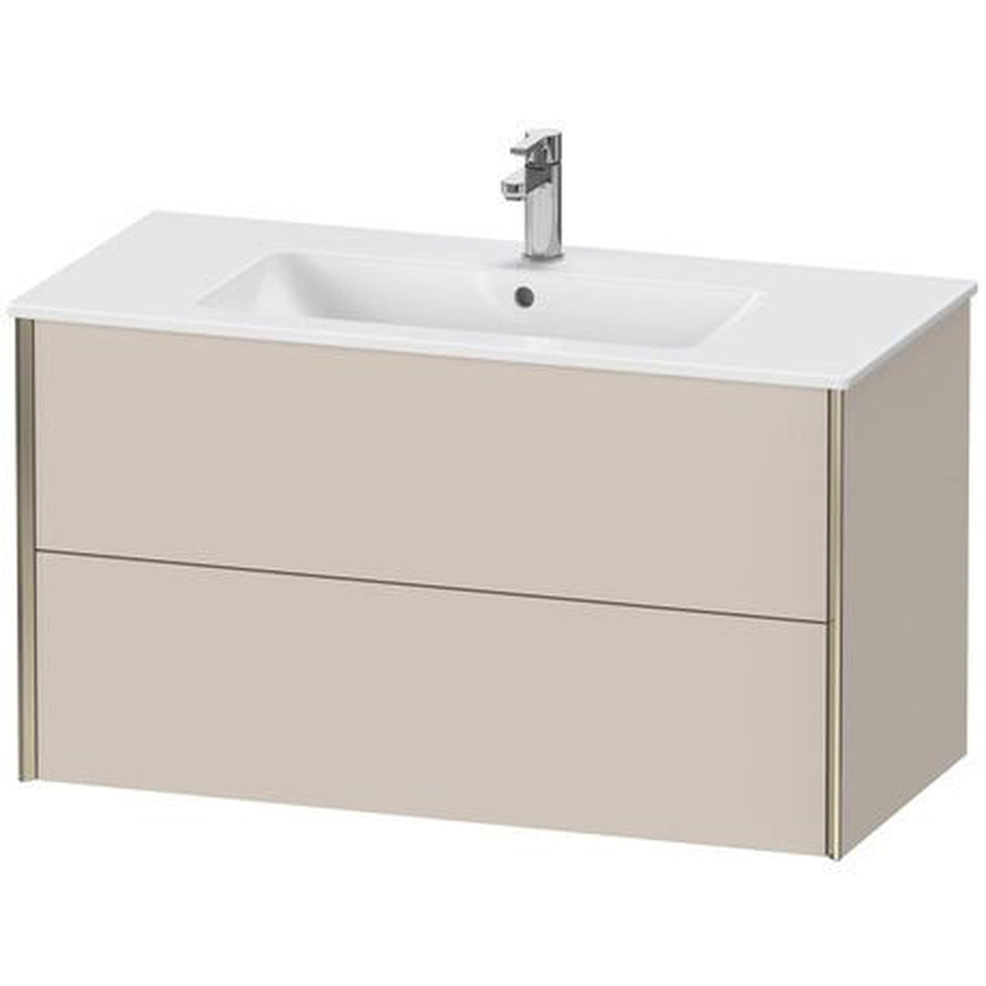 Duravit Xviu 40" x 22" x 19" Two Drawer Wall-Mount Vanity Unit, Taupe Matt (XV41270B191)