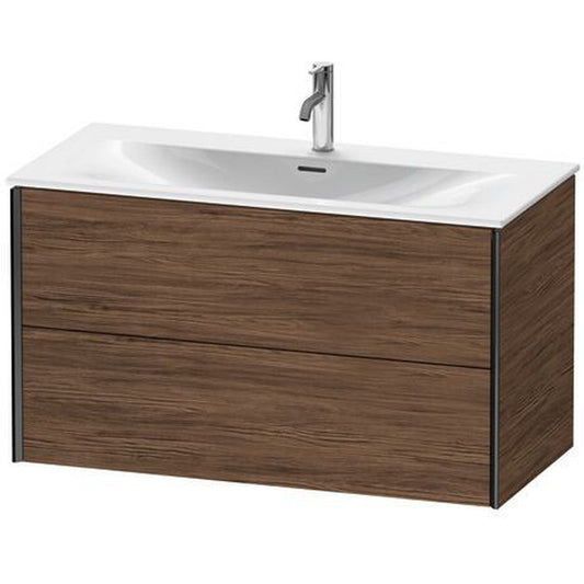 Duravit Xviu 40" x 22" x 19" Two Drawer Wall-Mount Vanity Unit, Walnut Dark (XV41350B221)