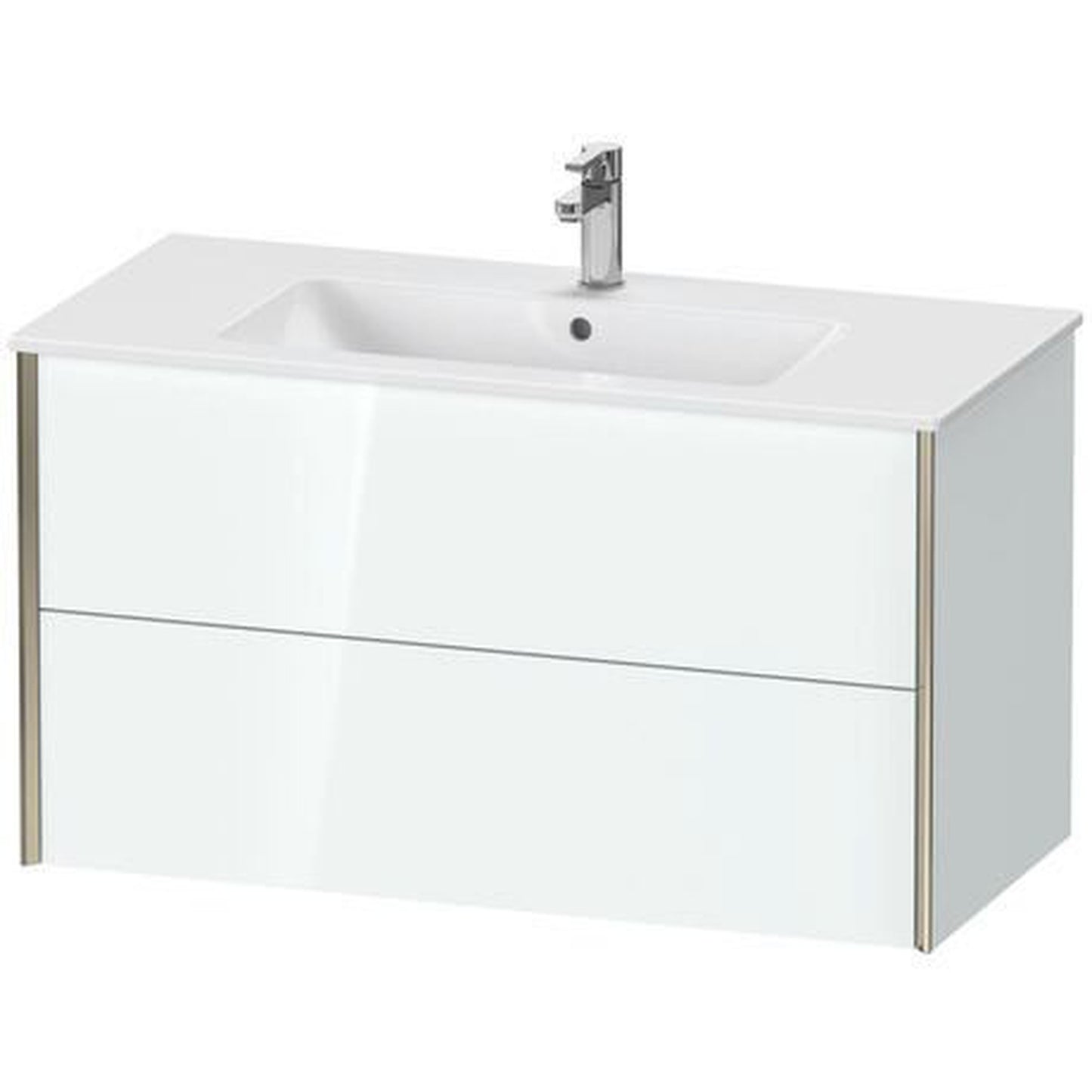 Duravit Xviu 40" x 22" x 19" Two Drawer Wall-Mount Vanity Unit, White High Gloss Lacquer (XV41270B185)