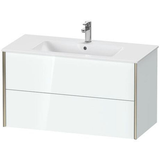 Duravit Xviu 40" x 22" x 19" Two Drawer Wall-Mount Vanity Unit, White High Gloss Lacquer (XV41270B185)