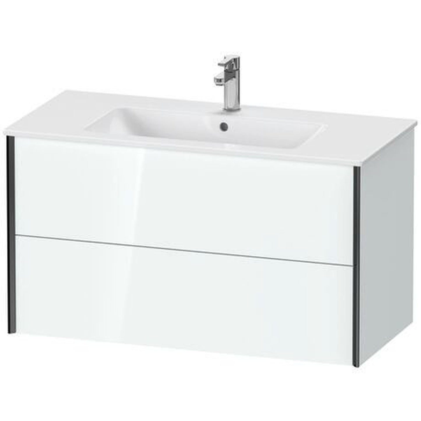 Duravit Xviu 40" x 22" x 19" Two Drawer Wall-Mount Vanity Unit, White High Gloss Lacquer (XV41270B285)