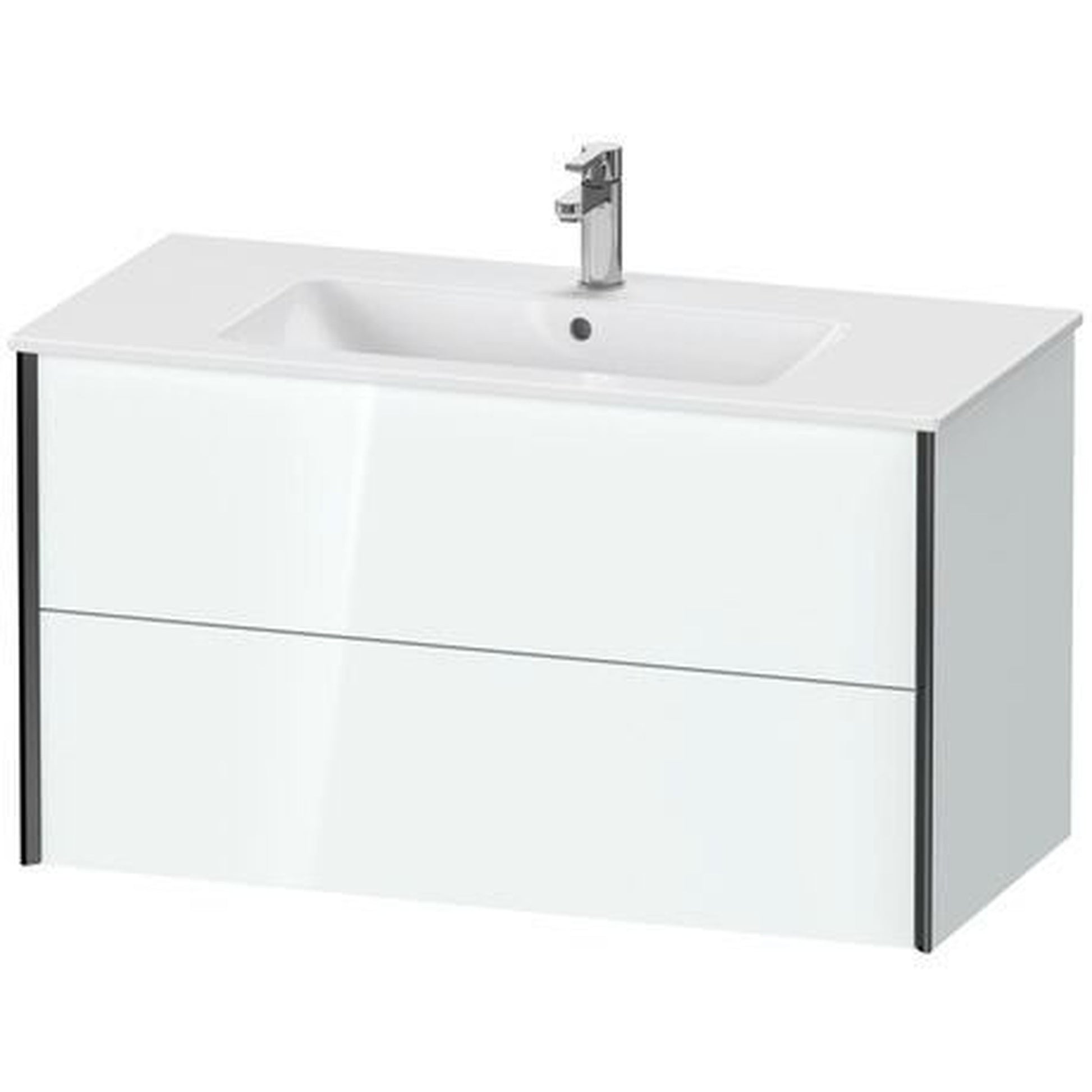 Duravit Xviu 40" x 22" x 19" Two Drawer Wall-Mount Vanity Unit, White High Gloss Lacquer (XV41270B285)