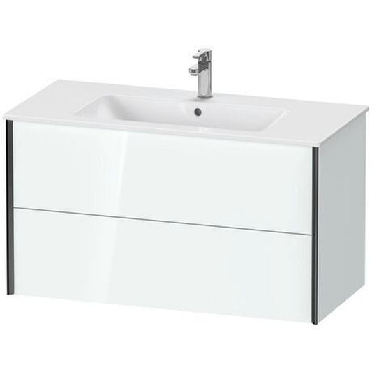 Duravit Xviu 40" x 22" x 19" Two Drawer Wall-Mount Vanity Unit, White High Gloss Lacquer (XV41270B285)