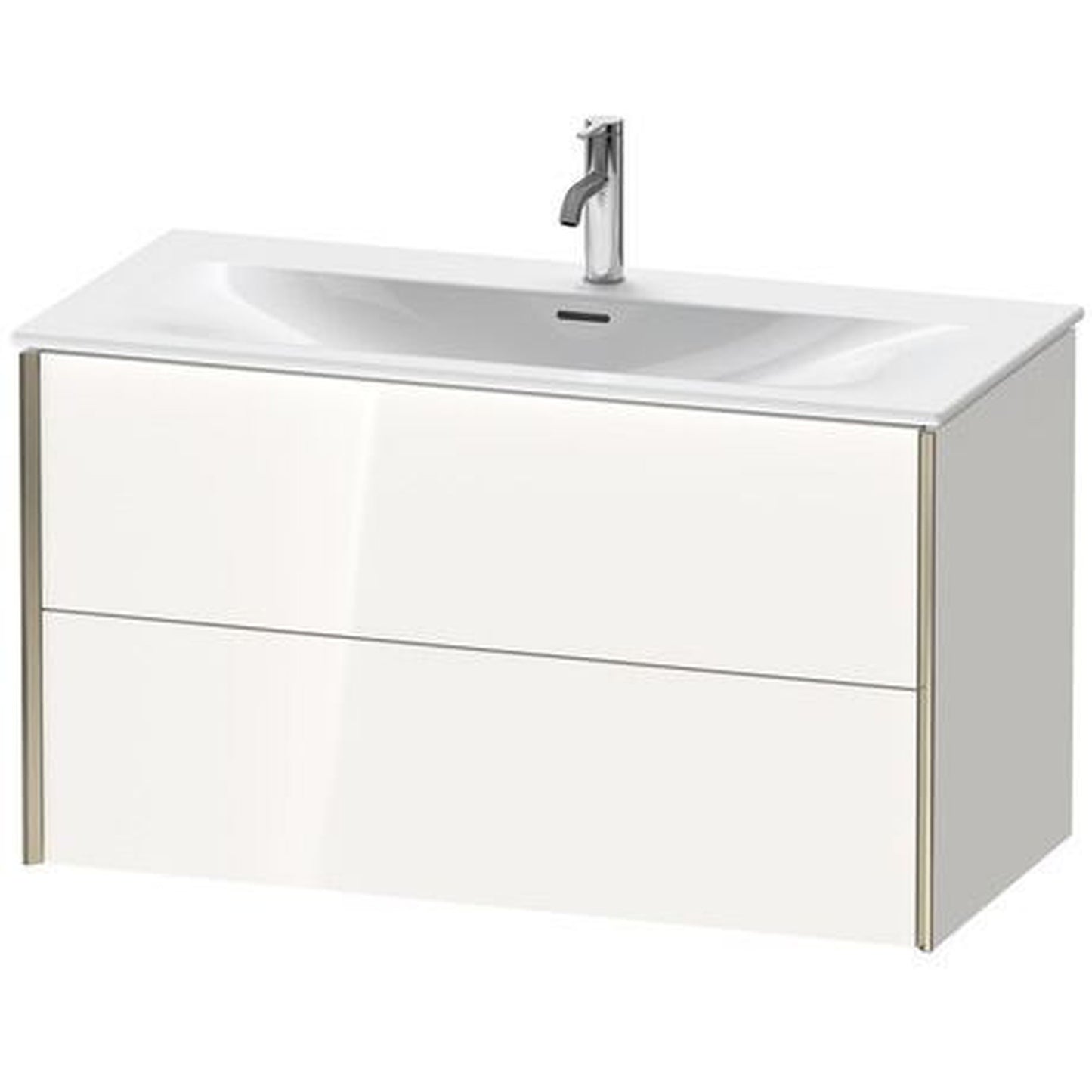Duravit Xviu 40" x 22" x 19" Two Drawer Wall-Mount Vanity Unit, White High Gloss Lacquer (XV41350B185)