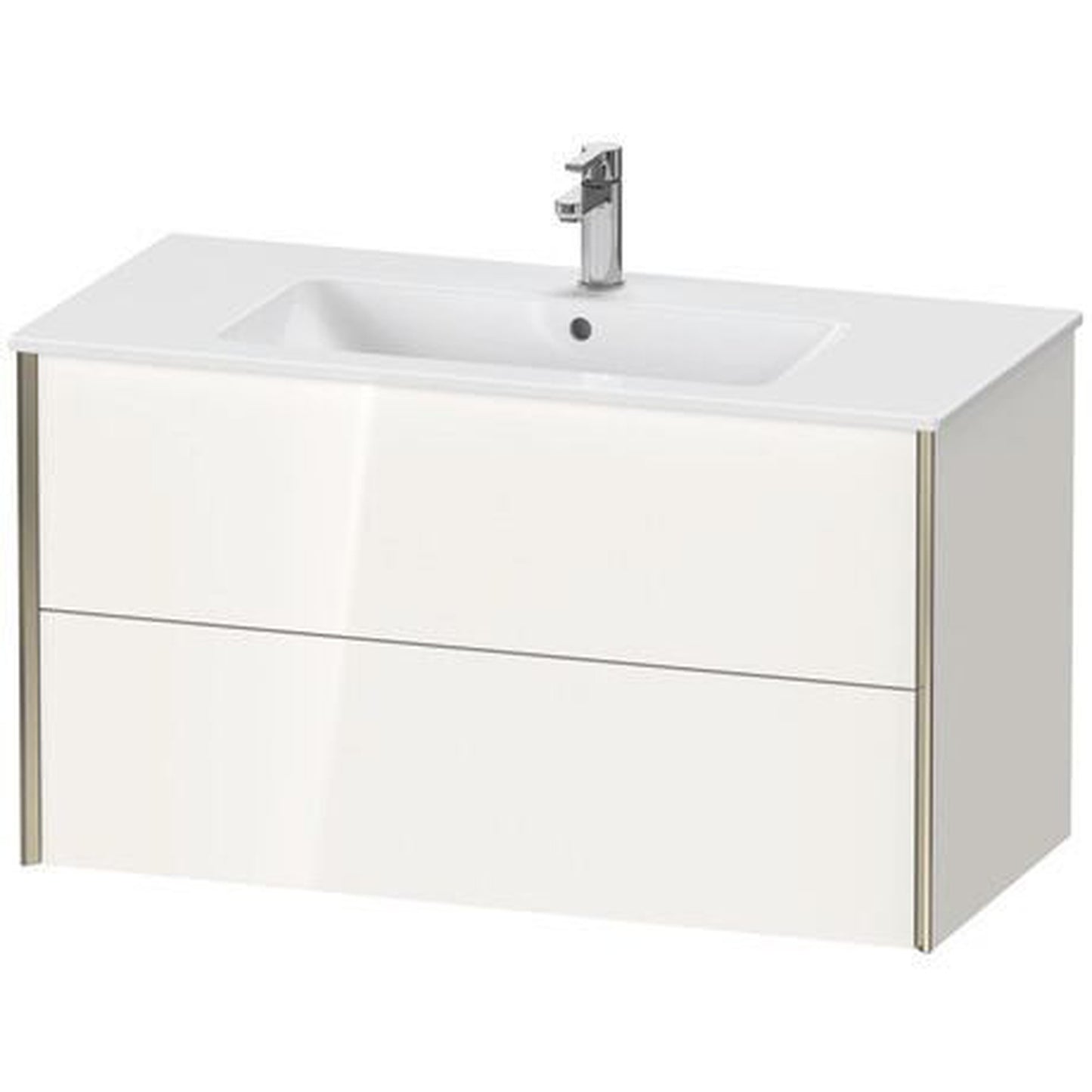 Duravit Xviu 40" x 22" x 19" Two Drawer Wall-Mount Vanity Unit, White High Gloss (XV41270B122)