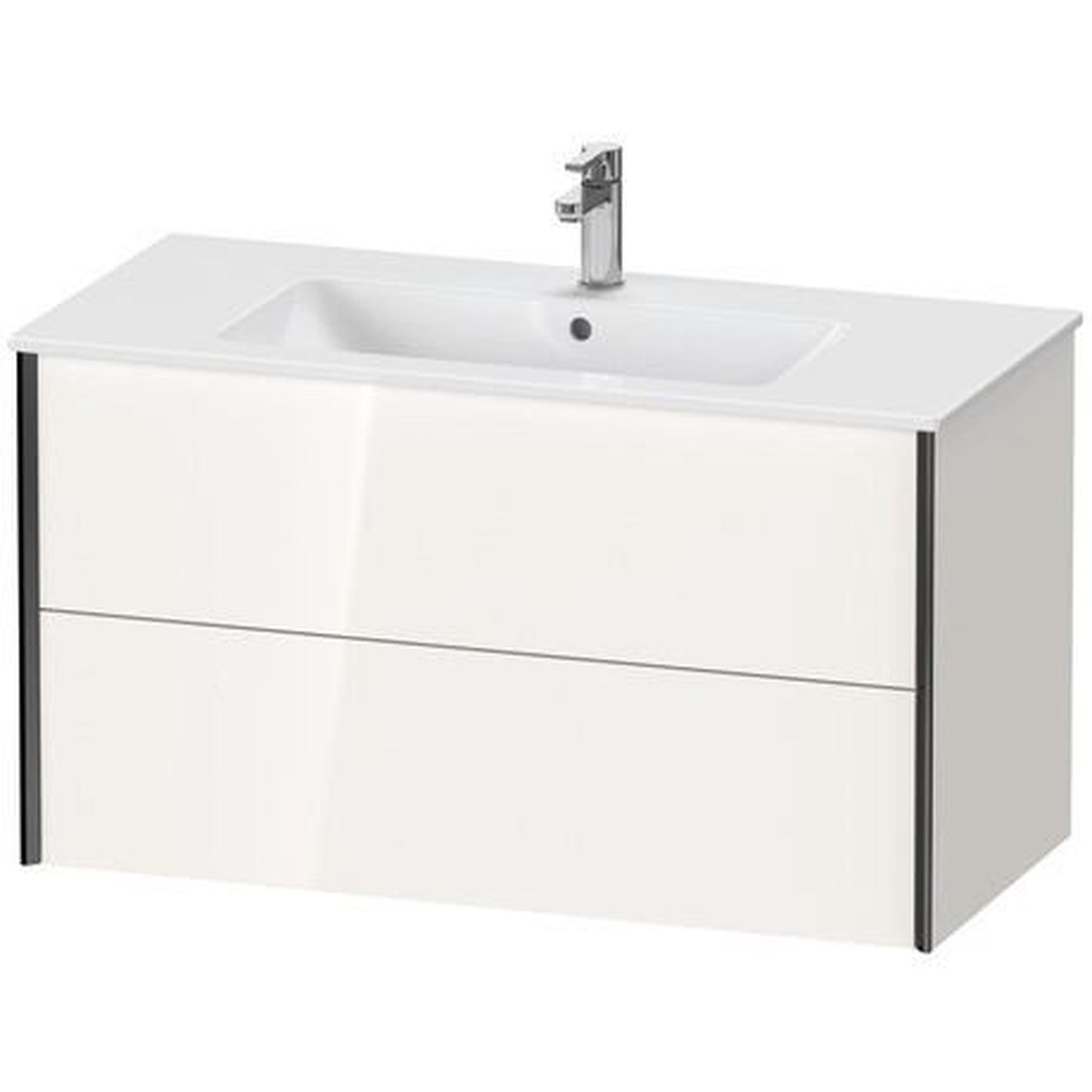 Duravit Xviu 40" x 22" x 19" Two Drawer Wall-Mount Vanity Unit, White High Gloss (XV41270B222)