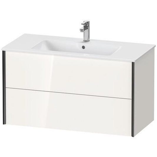 Duravit Xviu 40" x 22" x 19" Two Drawer Wall-Mount Vanity Unit, White High Gloss (XV41270B222)