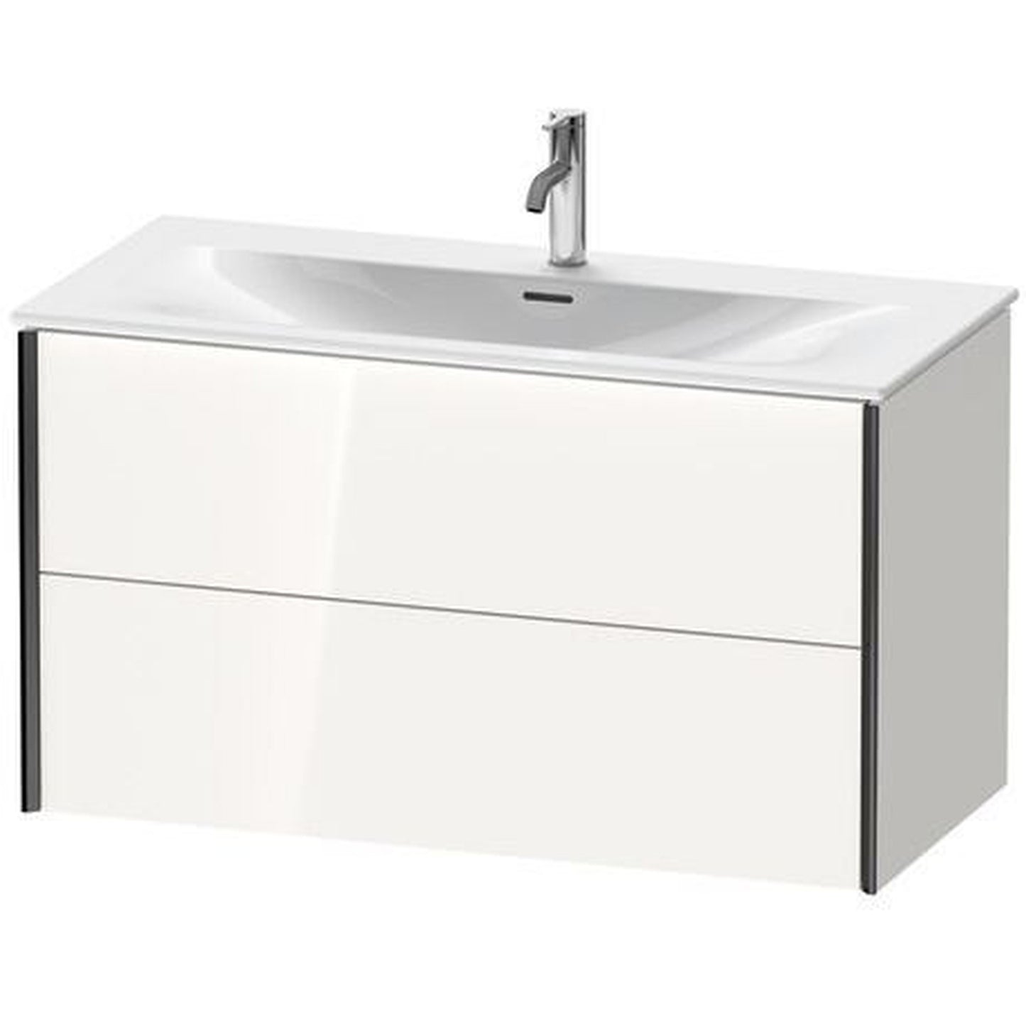 Duravit Xviu 40" x 22" x 19" Two Drawer Wall-Mount Vanity Unit, White High Gloss (XV41350B222)