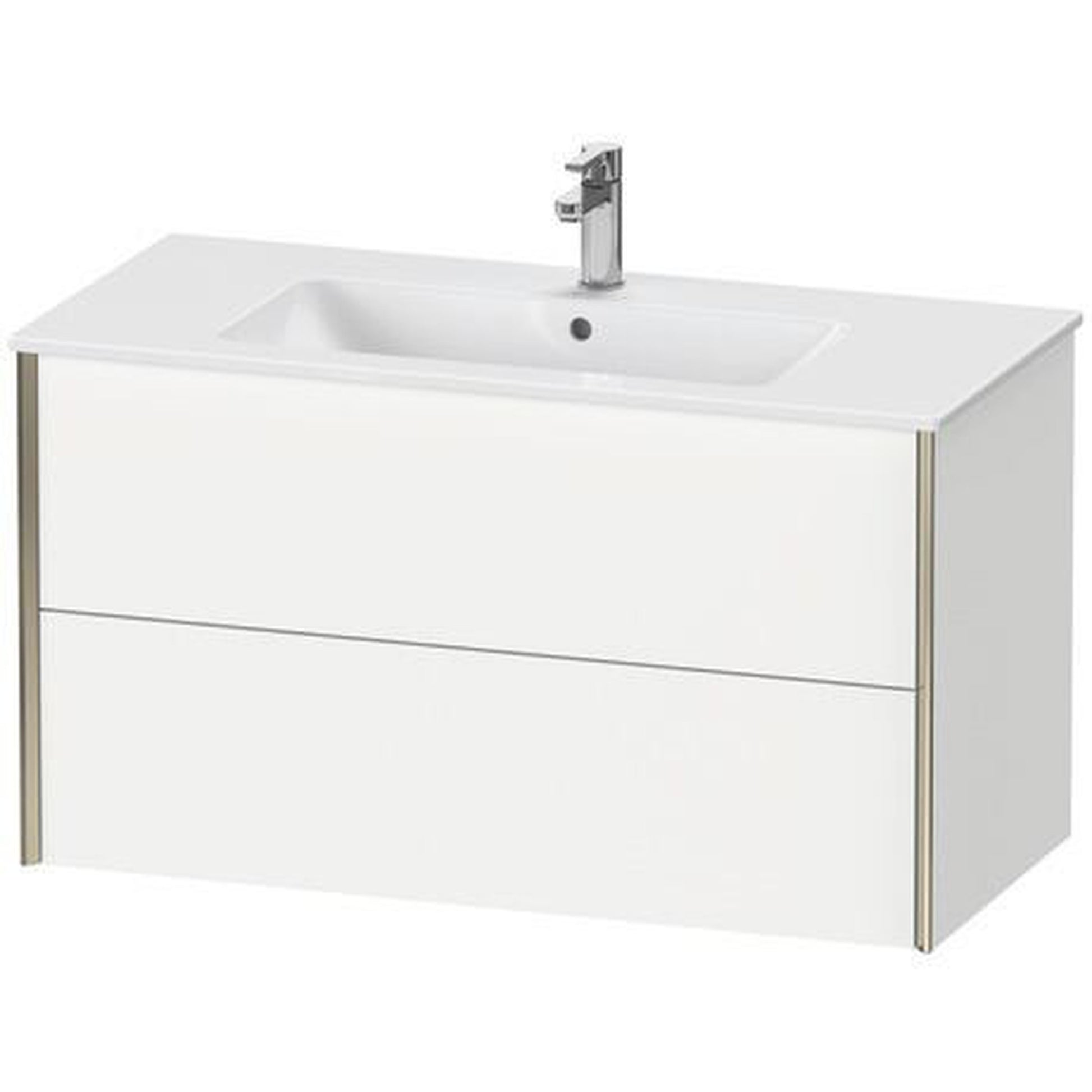 Duravit Xviu 40" x 22" x 19" Two Drawer Wall-Mount Vanity Unit, White Matt (XV41270B118)