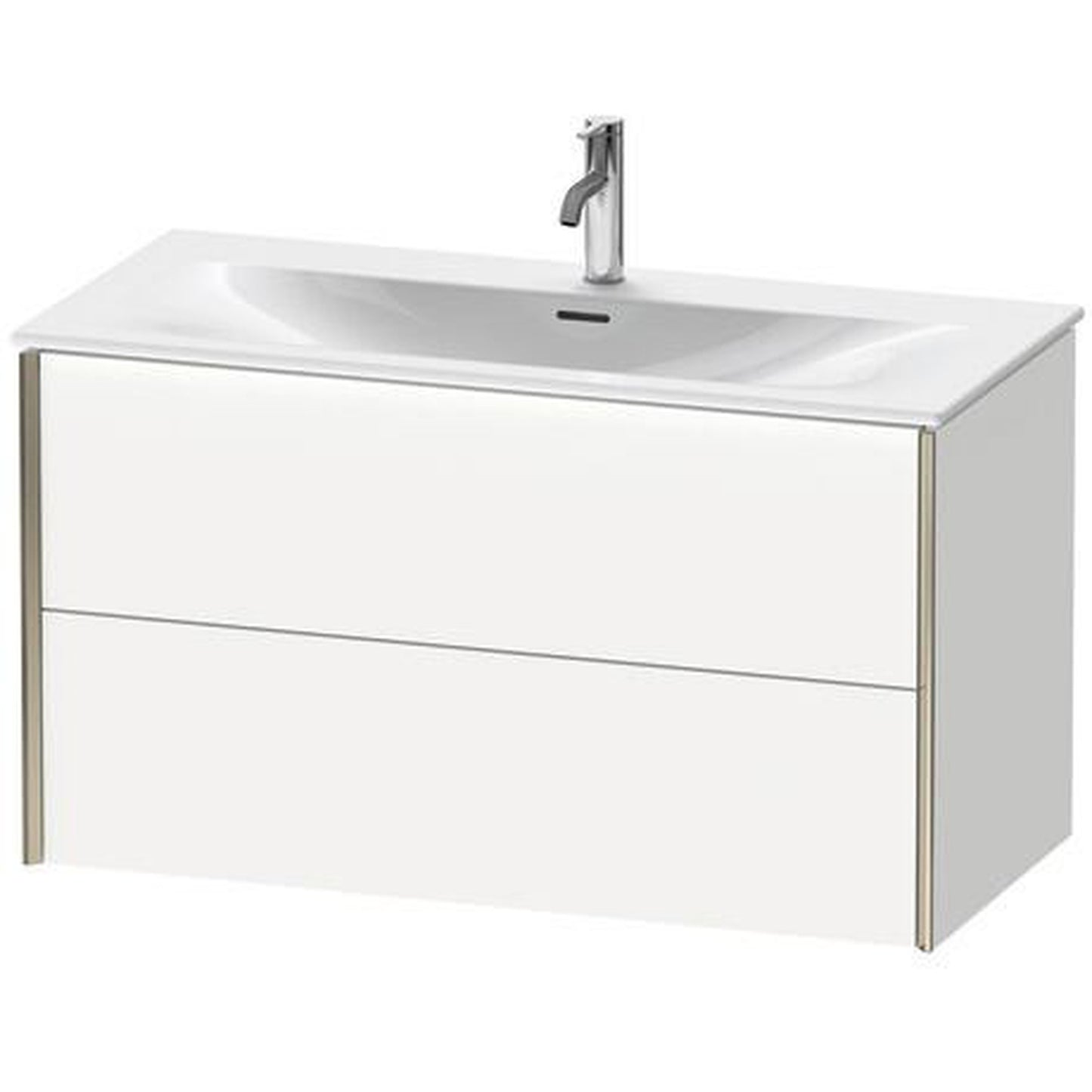 Duravit Xviu 40" x 22" x 19" Two Drawer Wall-Mount Vanity Unit, White Matt (XV41350B118)