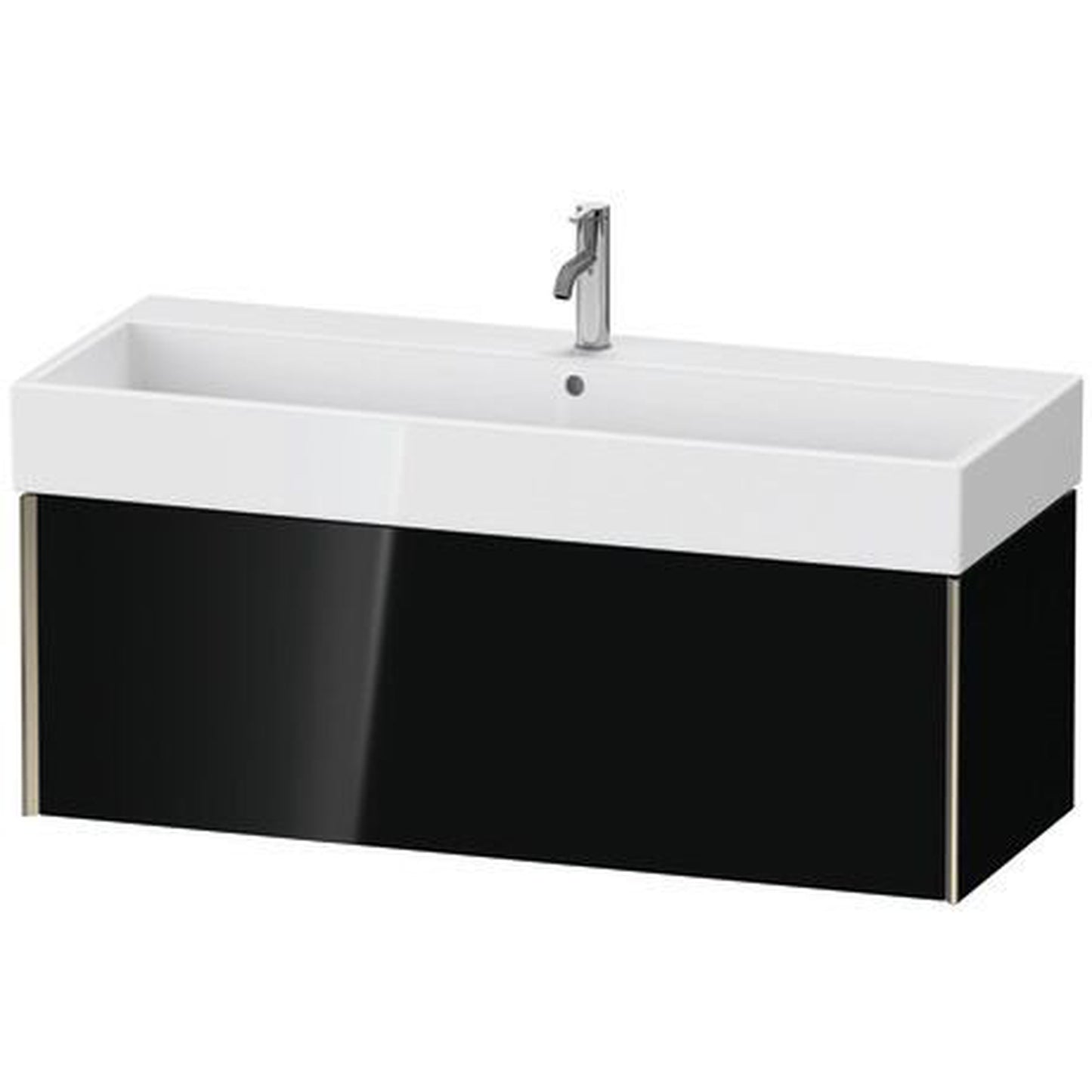 Duravit Xviu 47" x 16" x 18" One Drawer Wall-Mount Vanity Unit, Black High Gloss Lacquer (XV42380B140)