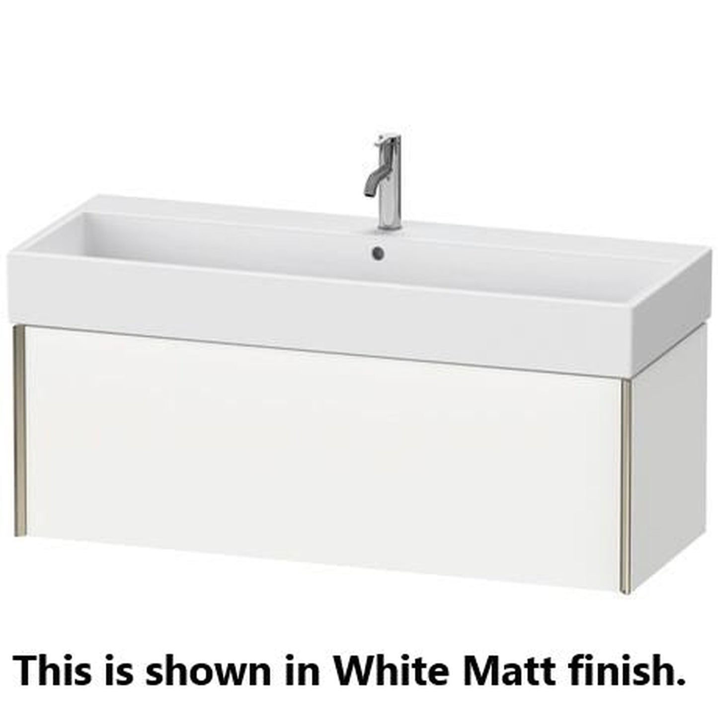 Duravit Xviu 47" x 16" x 18" One Drawer Wall-Mount Vanity Unit, Cappuccino High Gloss (XV42380B186)