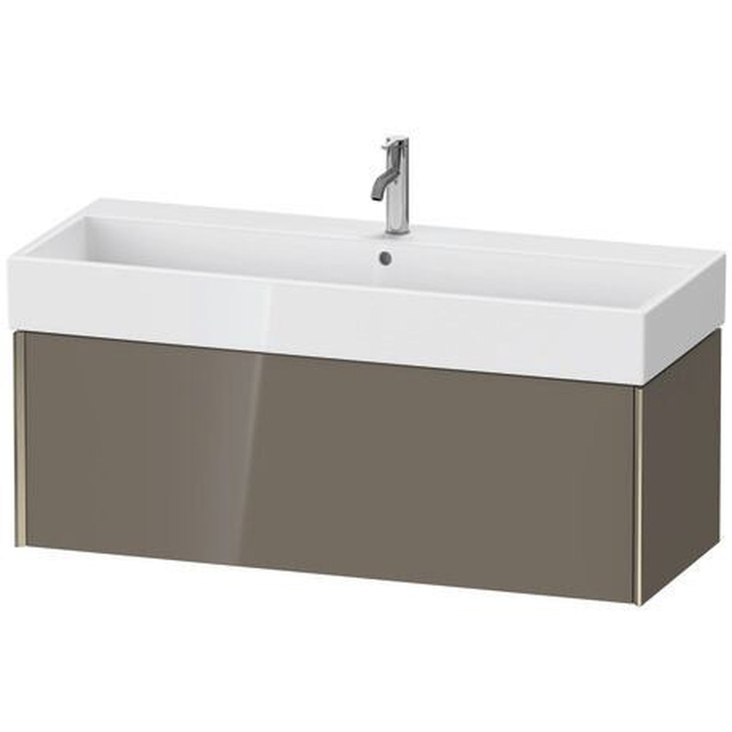 Duravit Xviu 47" x 16" x 18" One Drawer Wall-Mount Vanity Unit, Flannel Grey High Gloss Lacquer (XV42380B189)