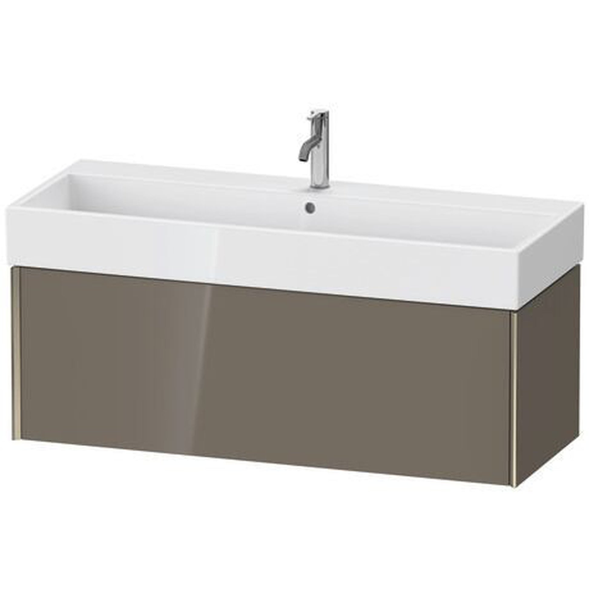Duravit Xviu 47" x 16" x 18" One Drawer Wall-Mount Vanity Unit, Flannel Grey High Gloss Lacquer (XV42380B189)
