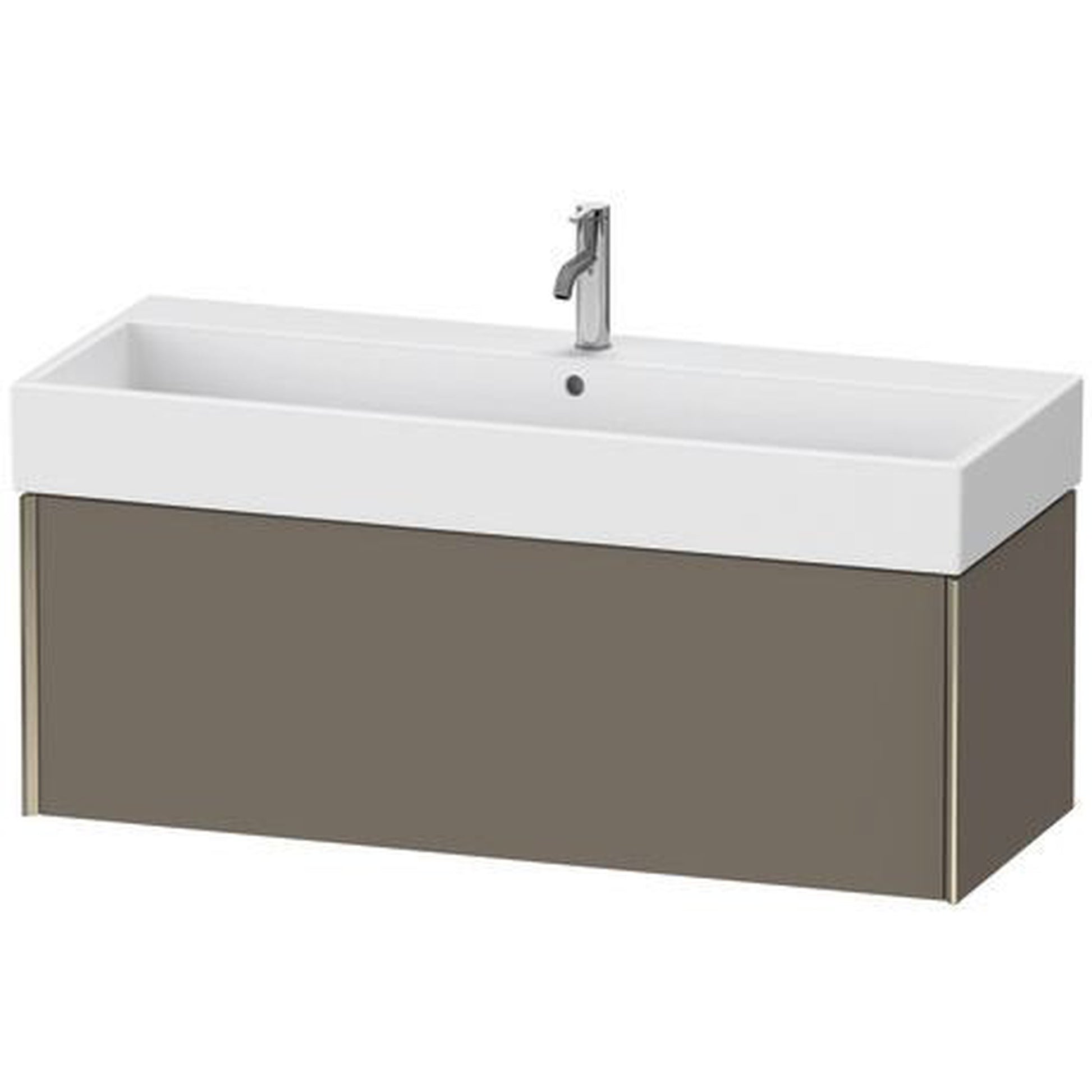 Duravit Xviu 47" x 16" x 18" One Drawer Wall-Mount Vanity Unit, Flannel Grey Satin Matt Lacquer (XV42380B190)