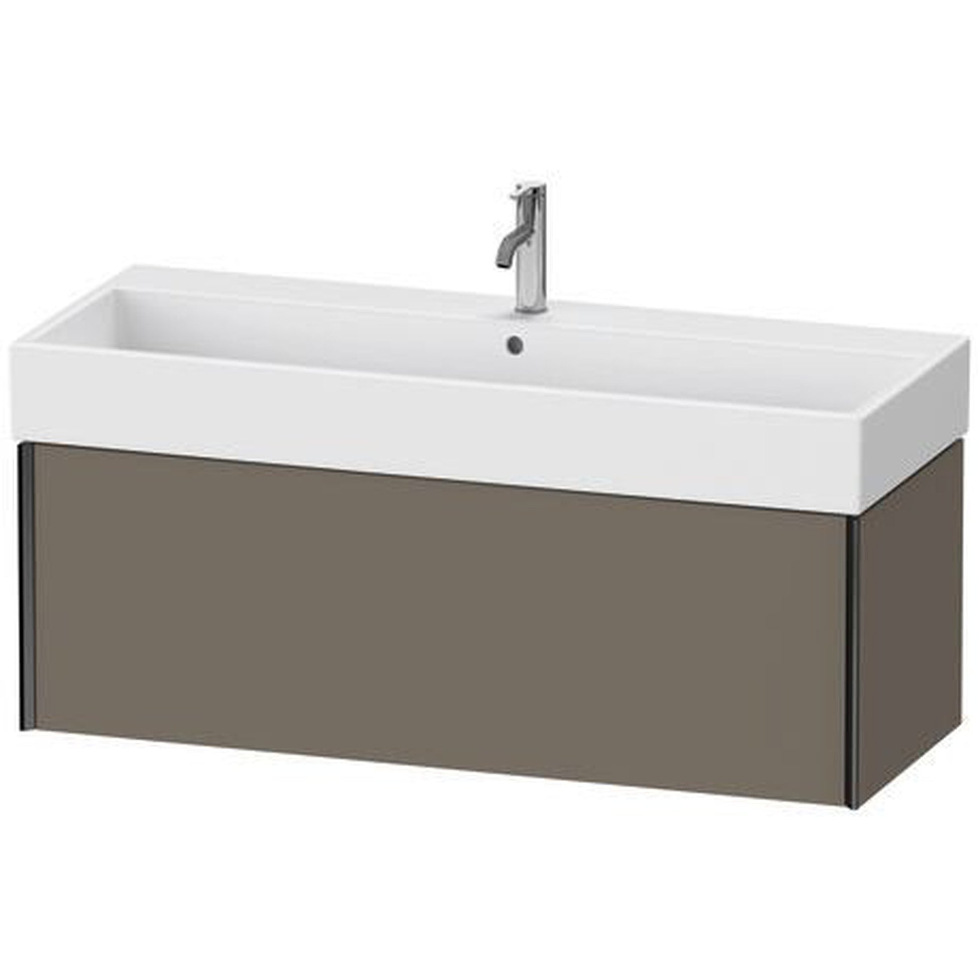 Duravit Xviu 47" x 16" x 18" One Drawer Wall-Mount Vanity Unit, Flannel Grey Satin Matt Lacquer (XV42380B290)